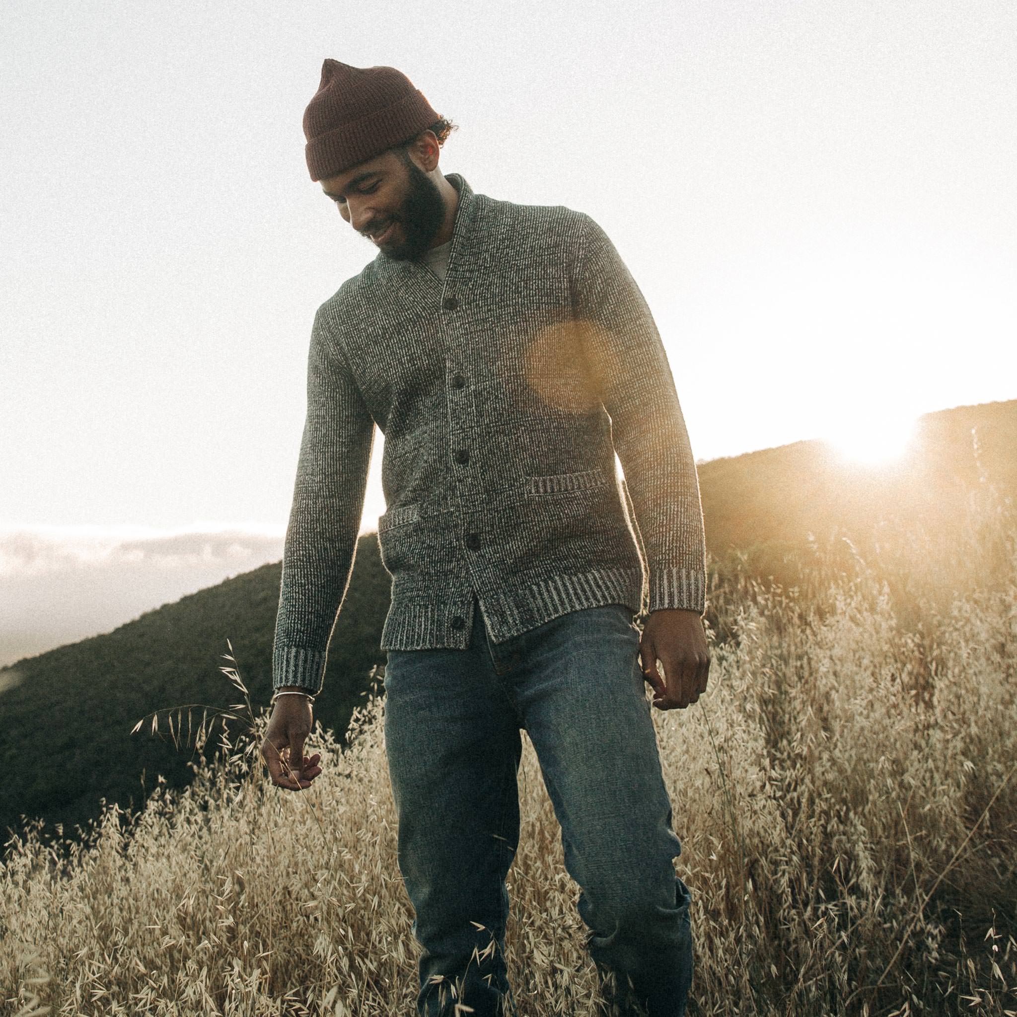 The Crawford Sweater in Marled Navy - Image 5