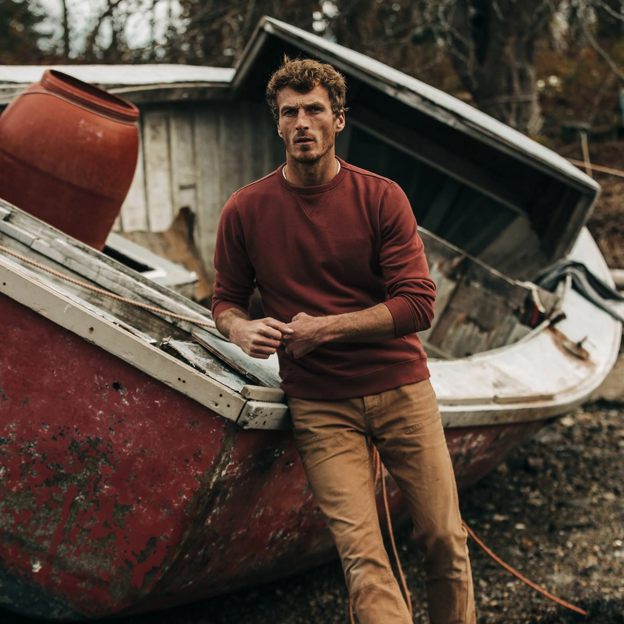 The Crewneck in Brick Red Terry - Image 2