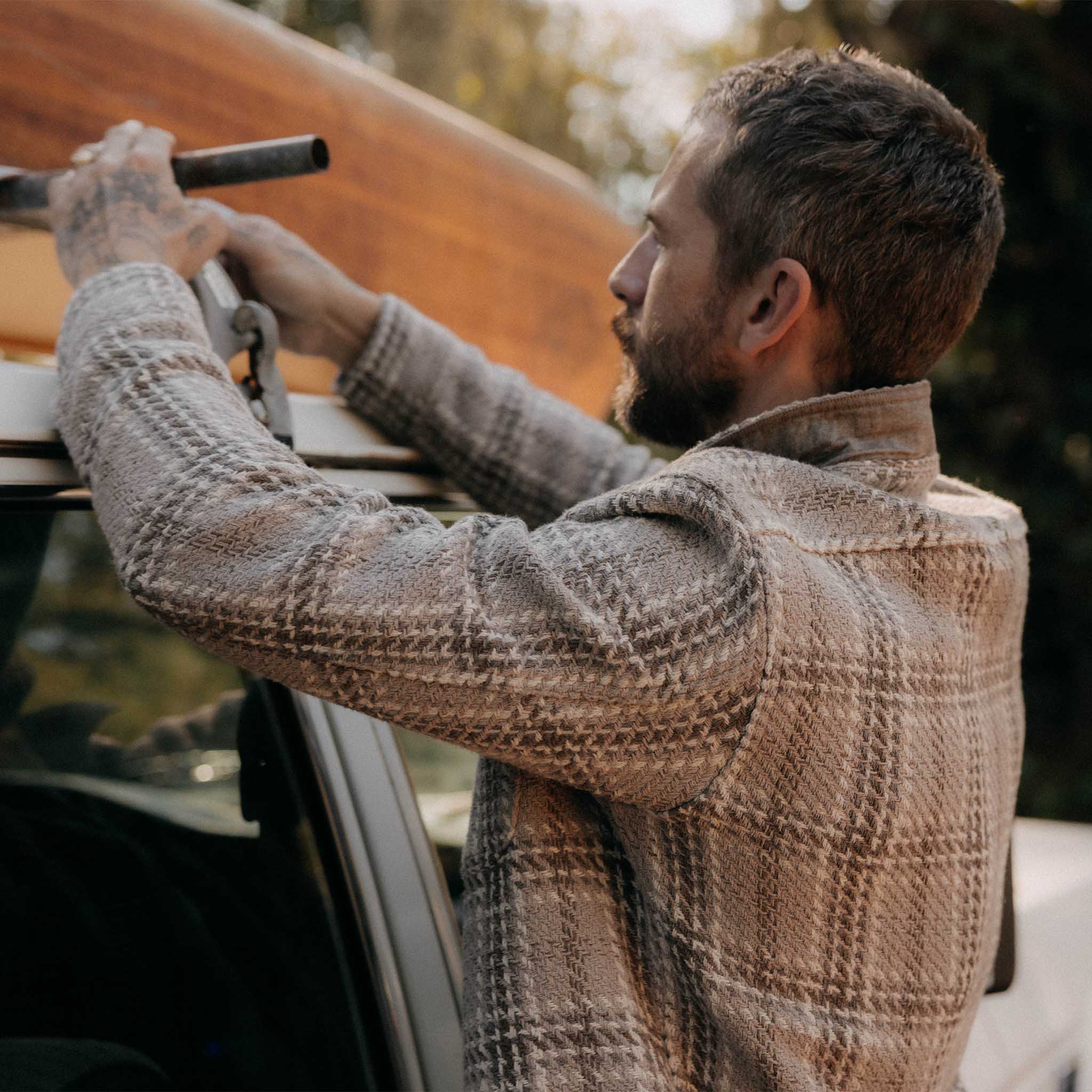 The Cutter Overshirt in Grey Plaid - Image 3