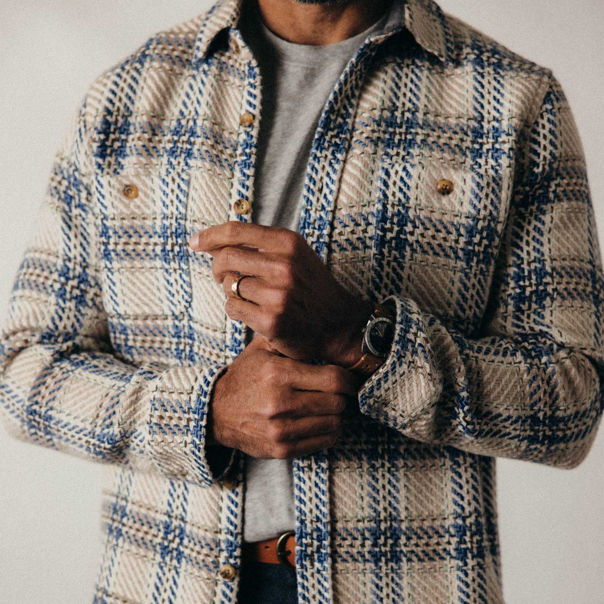 The Cutter Overshirt in Sandbar Plaid - Image 3