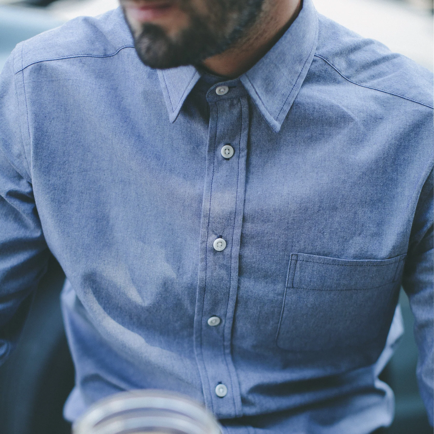 The California in Dark Blue Everyday Chambray - Image 8