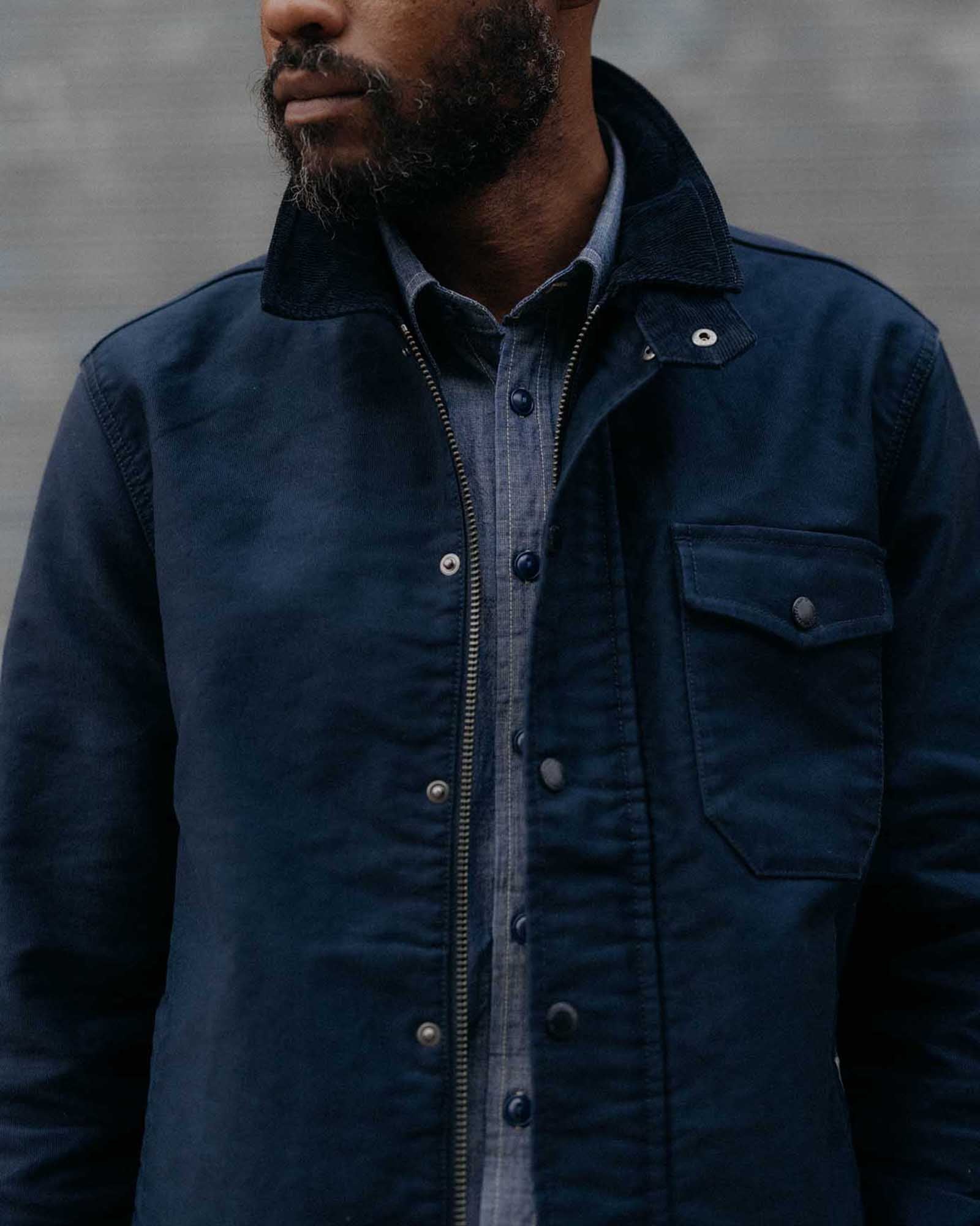 The Deck Jacket in Dark Navy Bedford Cord - Image 5