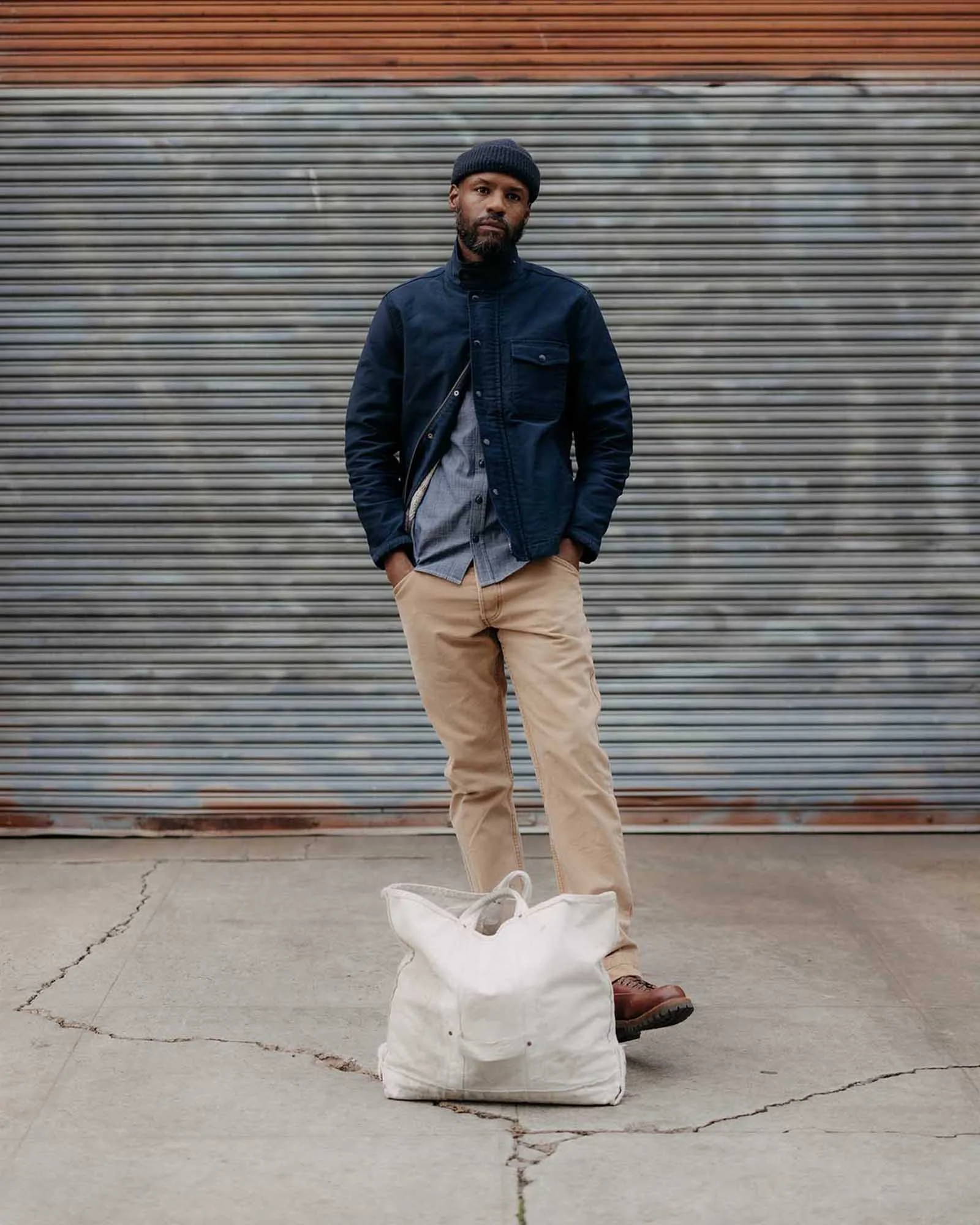 The Deck Jacket in Dark Navy Bedford Cord - Image 6
