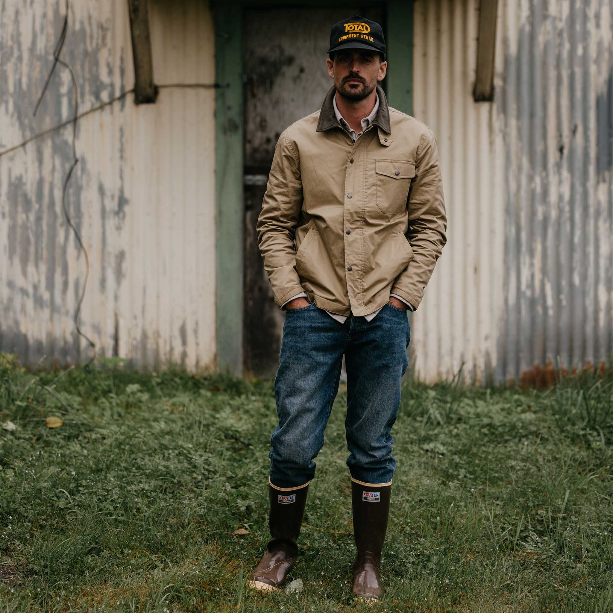 The Deck Jacket in Khaki Dry Wax - Image 2