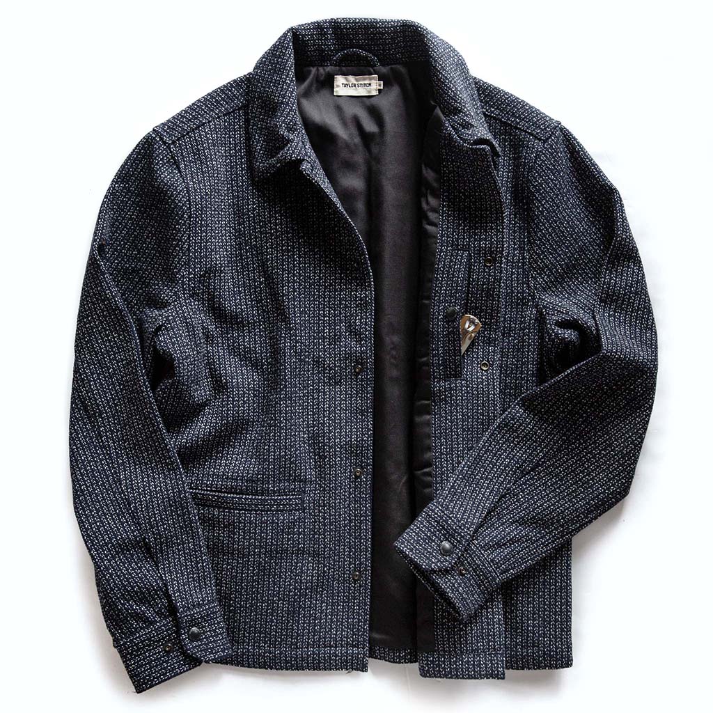 The Decker Jacket in Navy Wool Beach Cloth - Image 10
