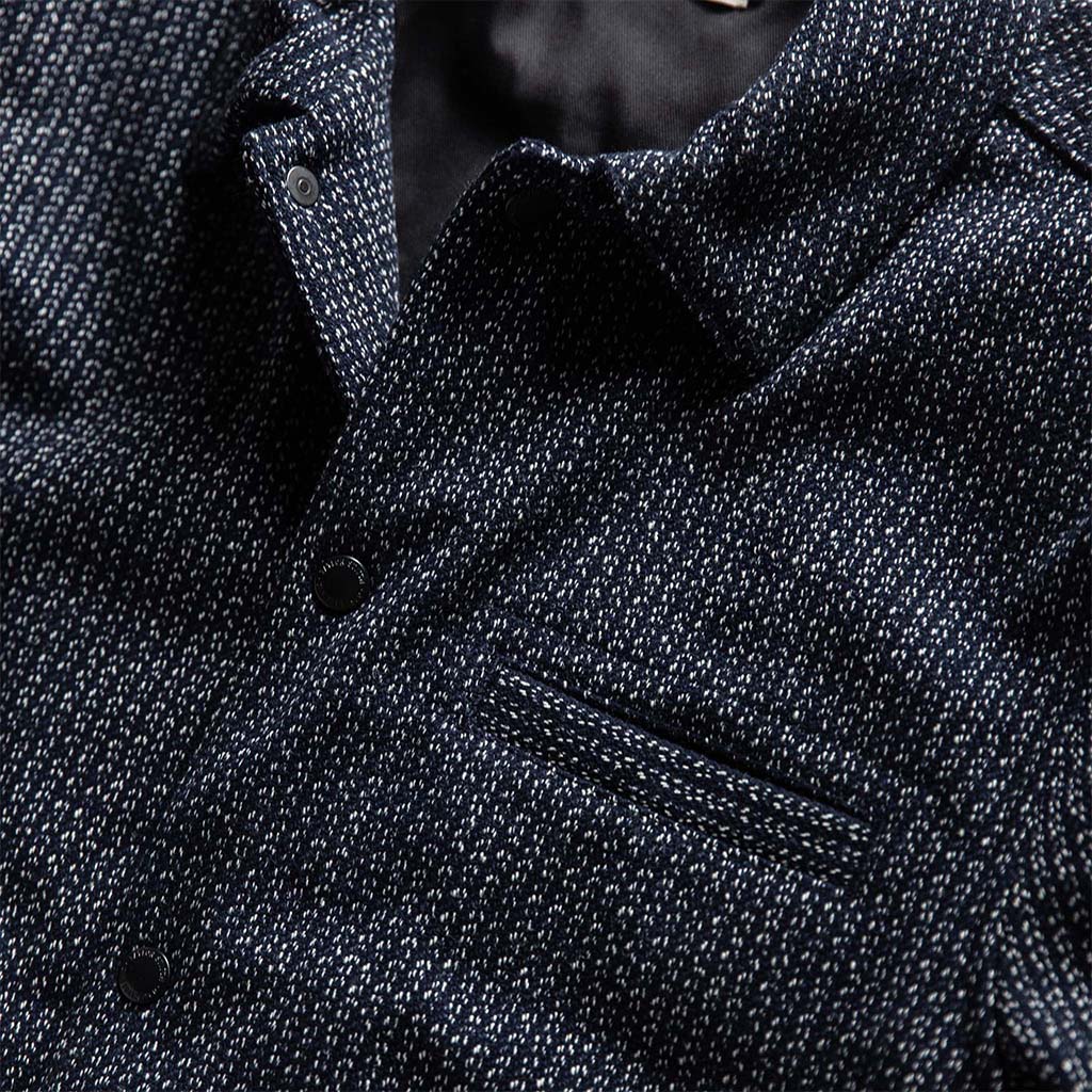 The Decker Jacket in Navy Wool Beach Cloth - Image 6