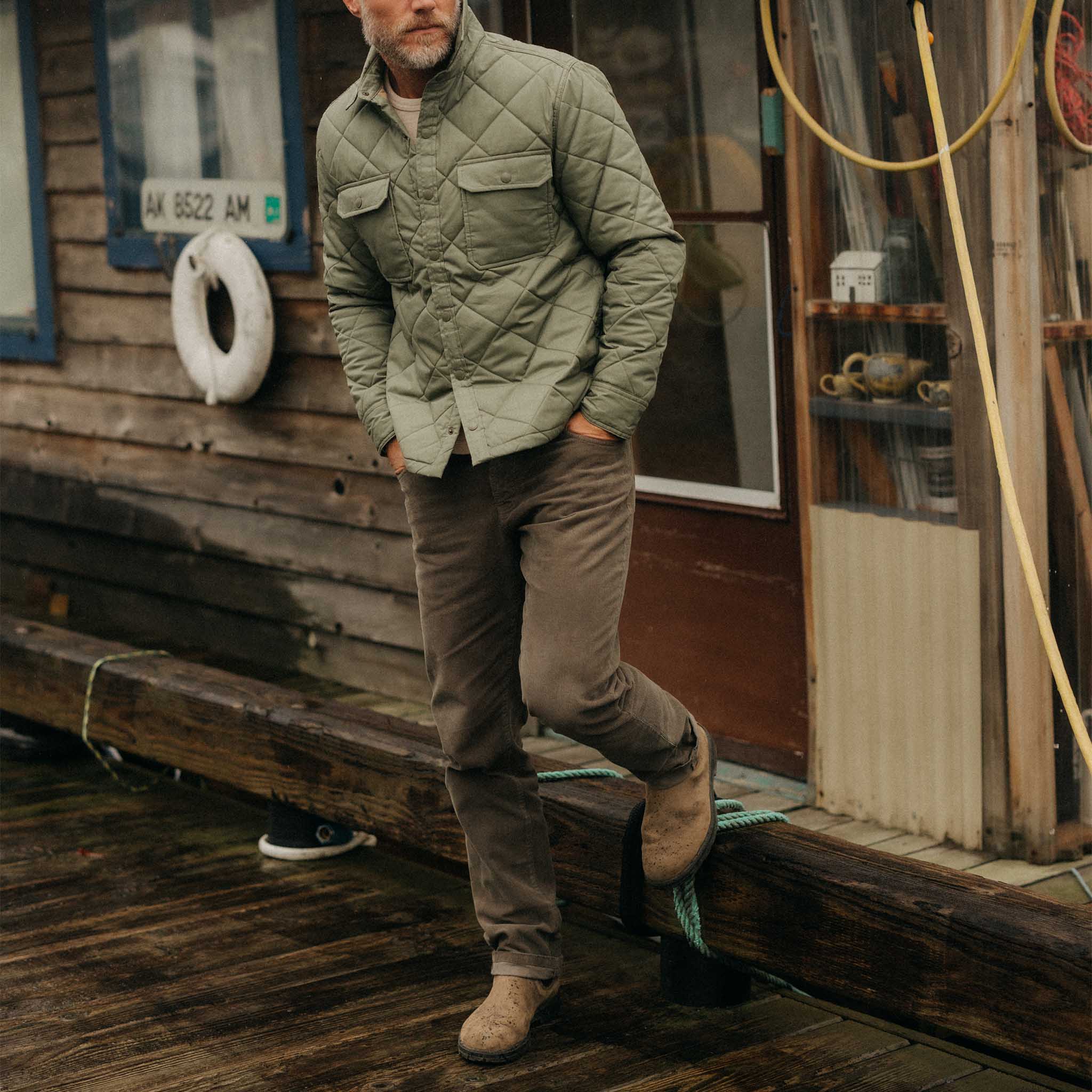 The Democratic 5-Pocket Pant in Fatigue Olive Corduroy - Image 2