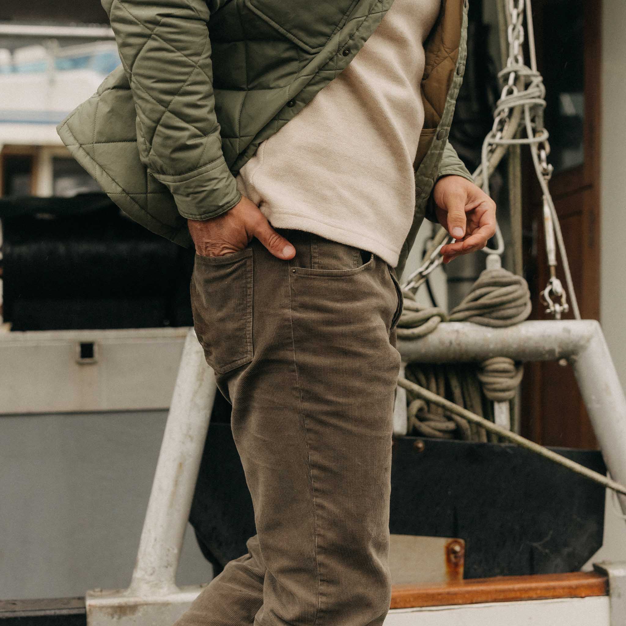 The Democratic 5-Pocket Pant in Fatigue Olive Corduroy - Image 3