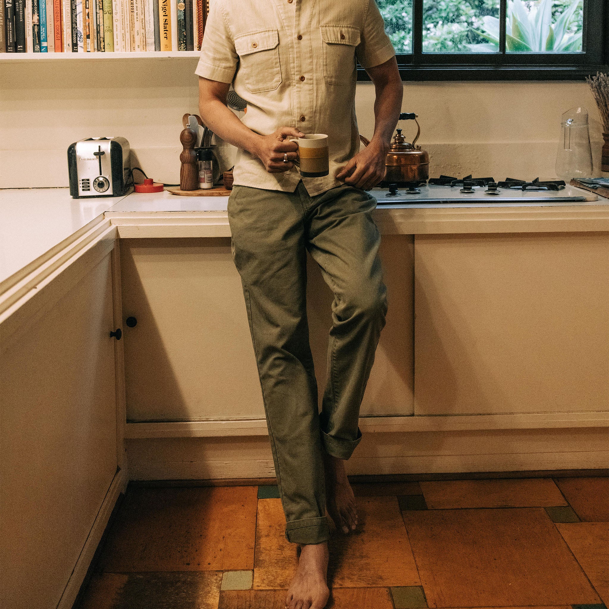 The Democratic All Day Pant in Arid Eucalyptus Canvas - Image 2