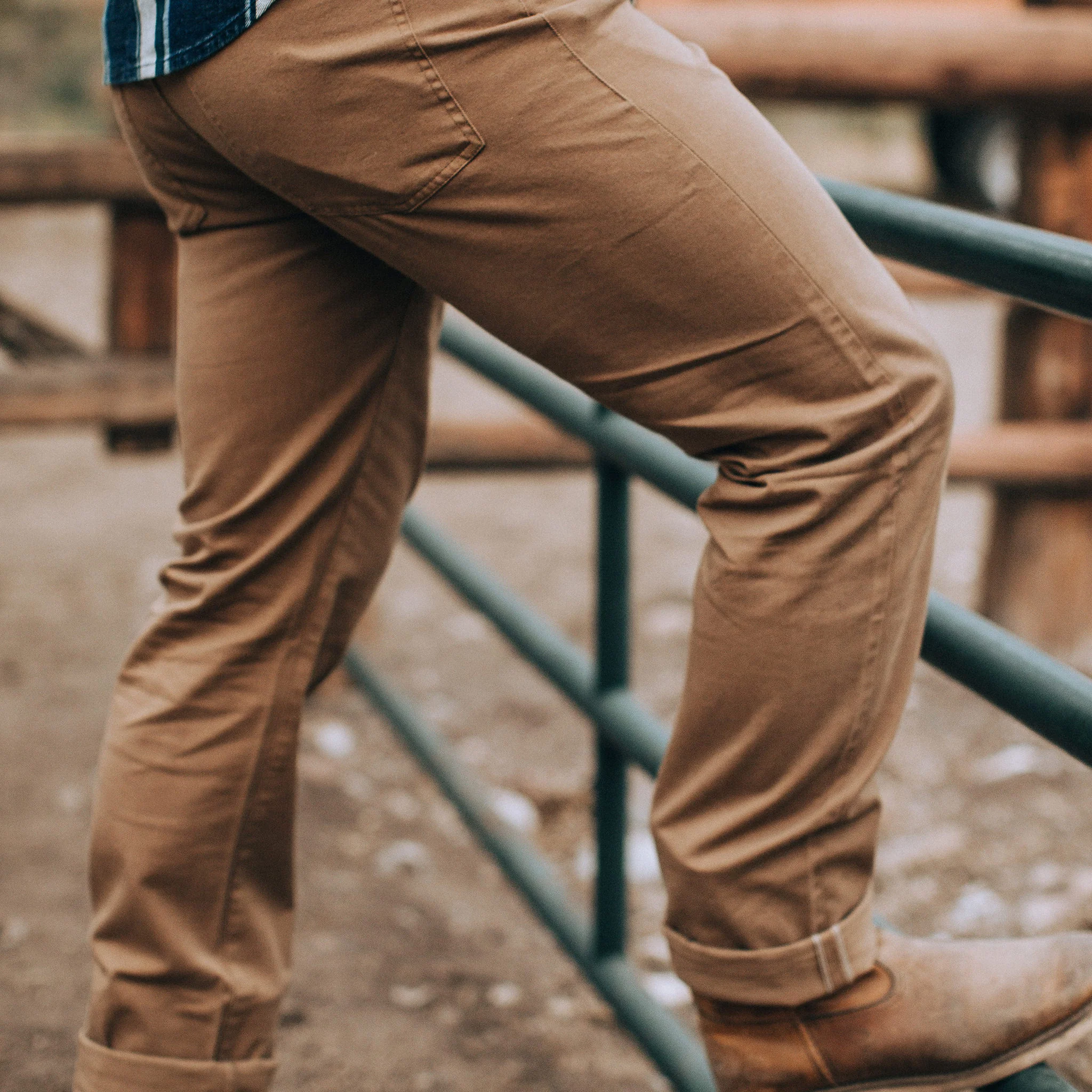 The Democratic All Day Pant in Rustic Oak Organic Selvage - Image 6