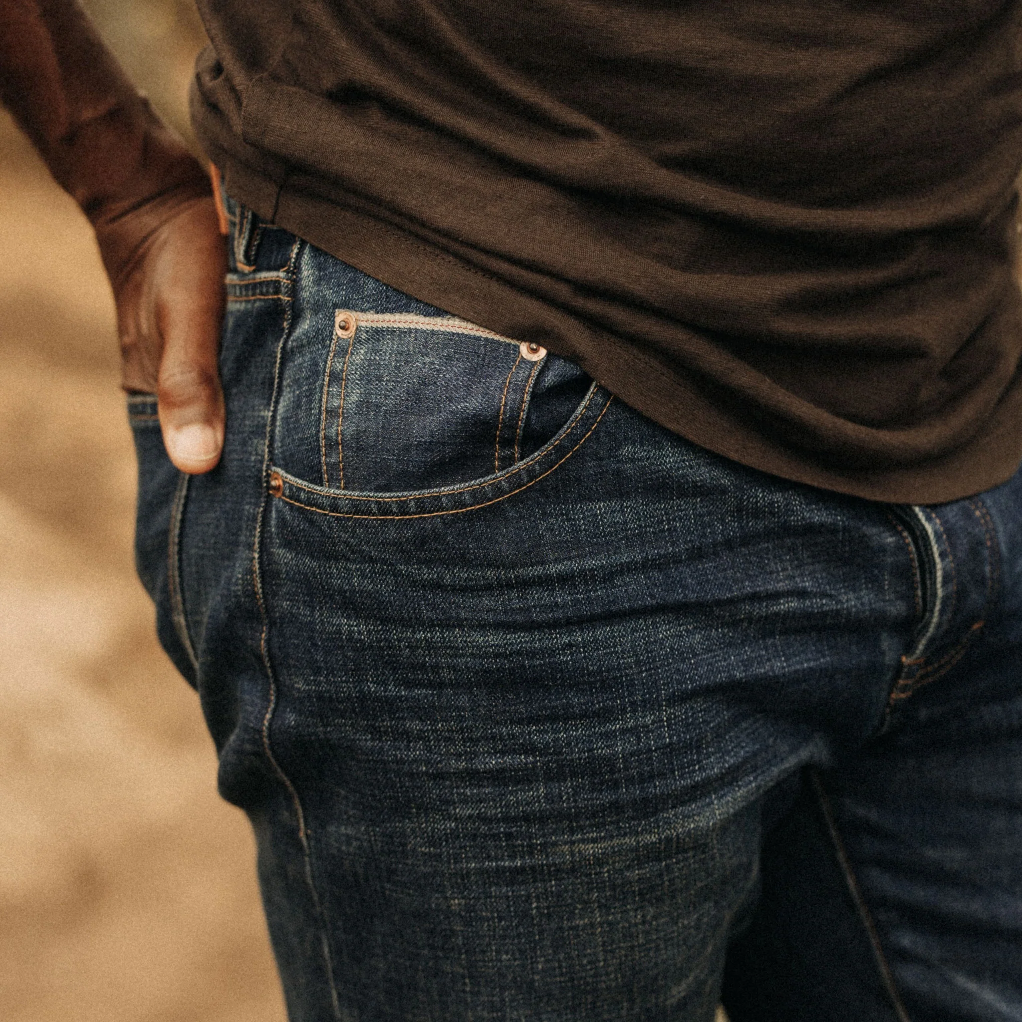 The Democratic Brushed Back Jean in Collins Resin Wash Selvage Denim - Image 3