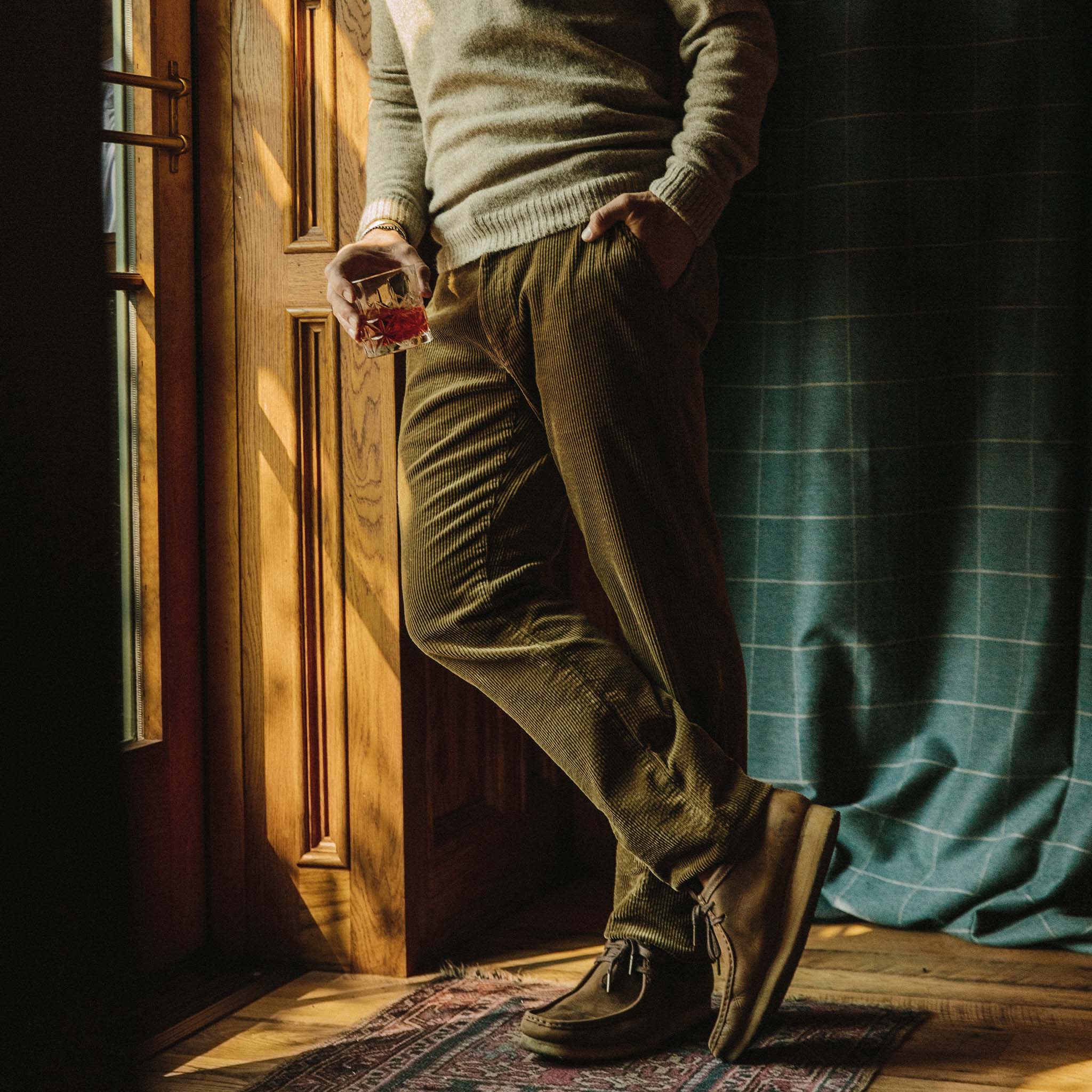 The Democratic Foundation Pant in Olive Cord - Image 2