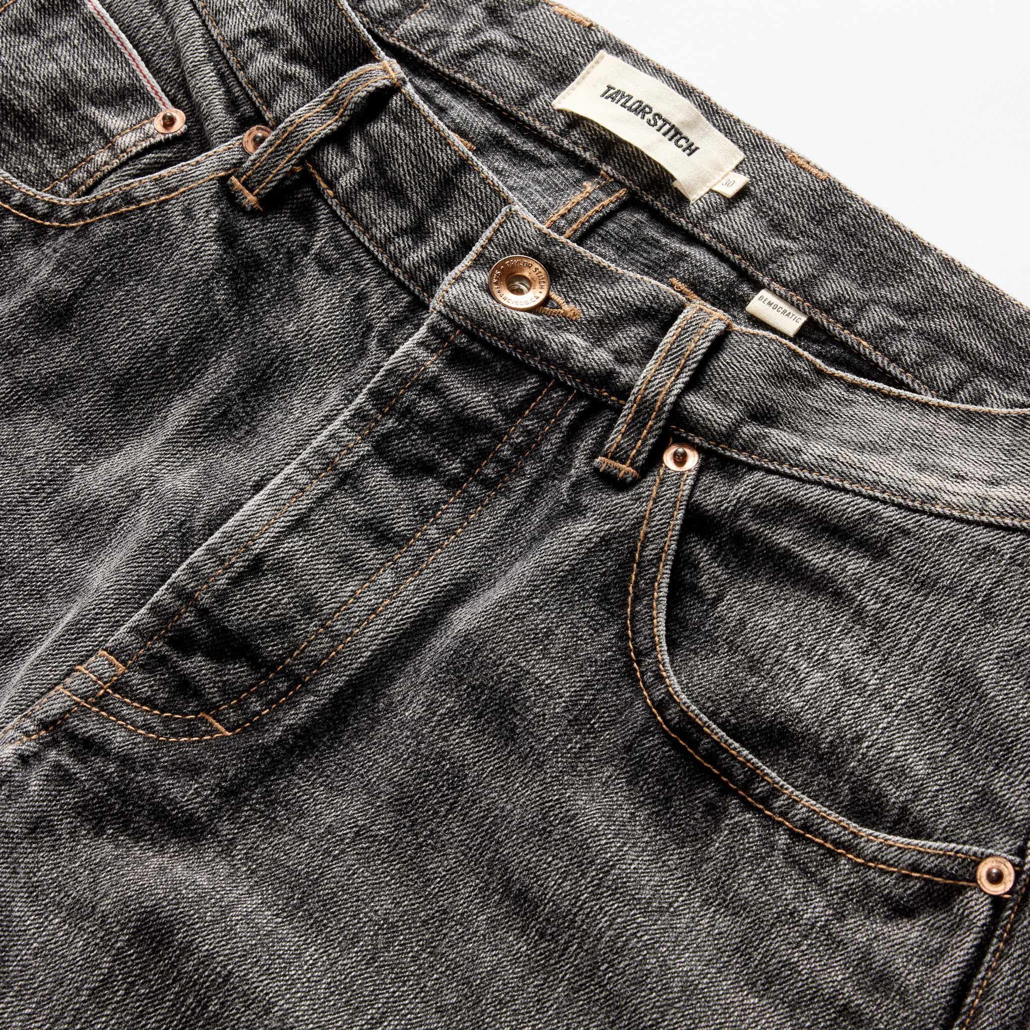 The Democratic Jean in Black 1-Year Wash Selvage Denim - Image 5