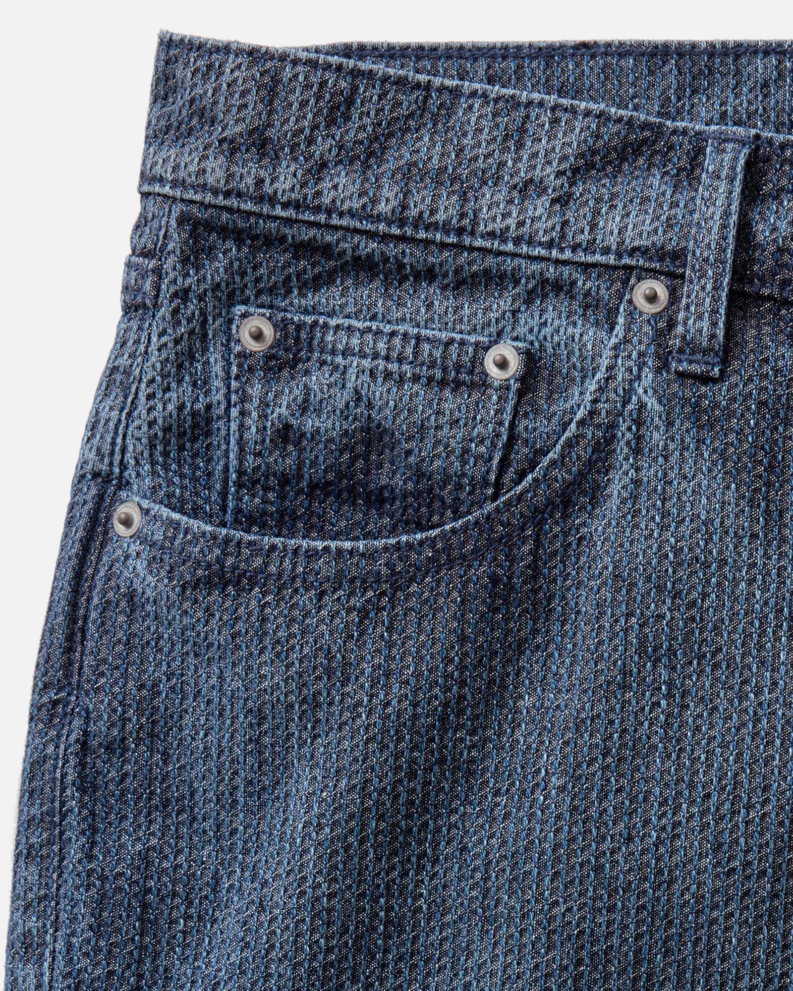The Democratic Jean in Japanese Washed Indigo Sashiko - Image 5