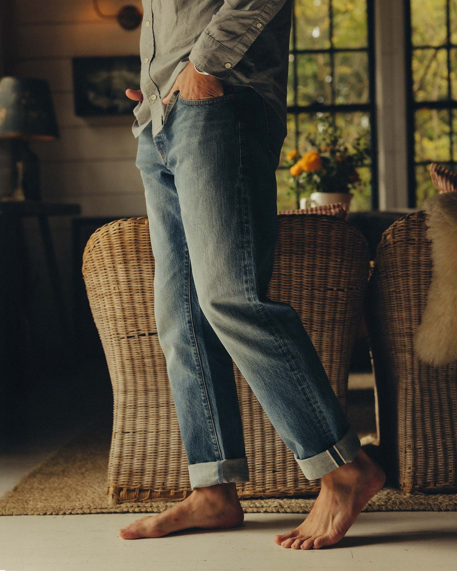 The Democratic Jean in Light Wash Organic Selvedge - Image 2