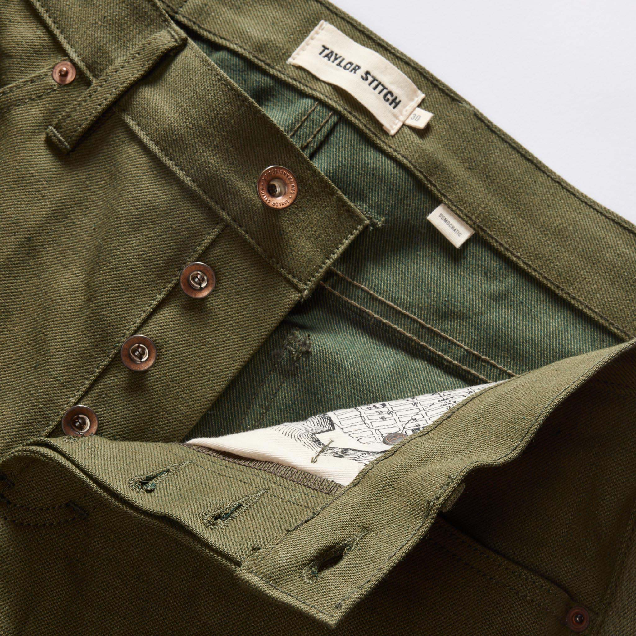 The Democratic Jean in Olive Nihon Menpu Selvage - Image 9