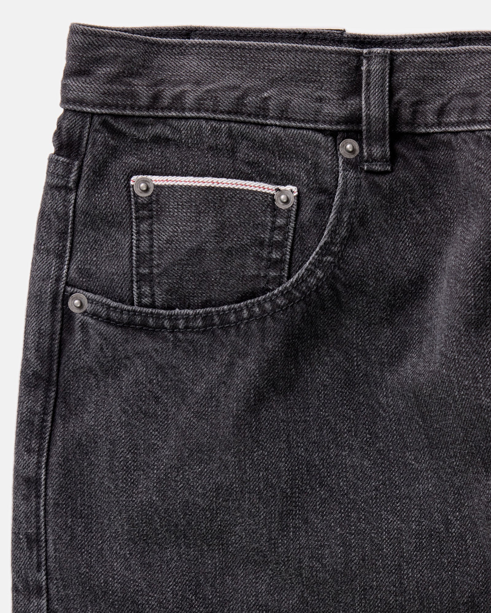 The Democratic Jean in Washed Black Organic Slub Selvedge - Image 8