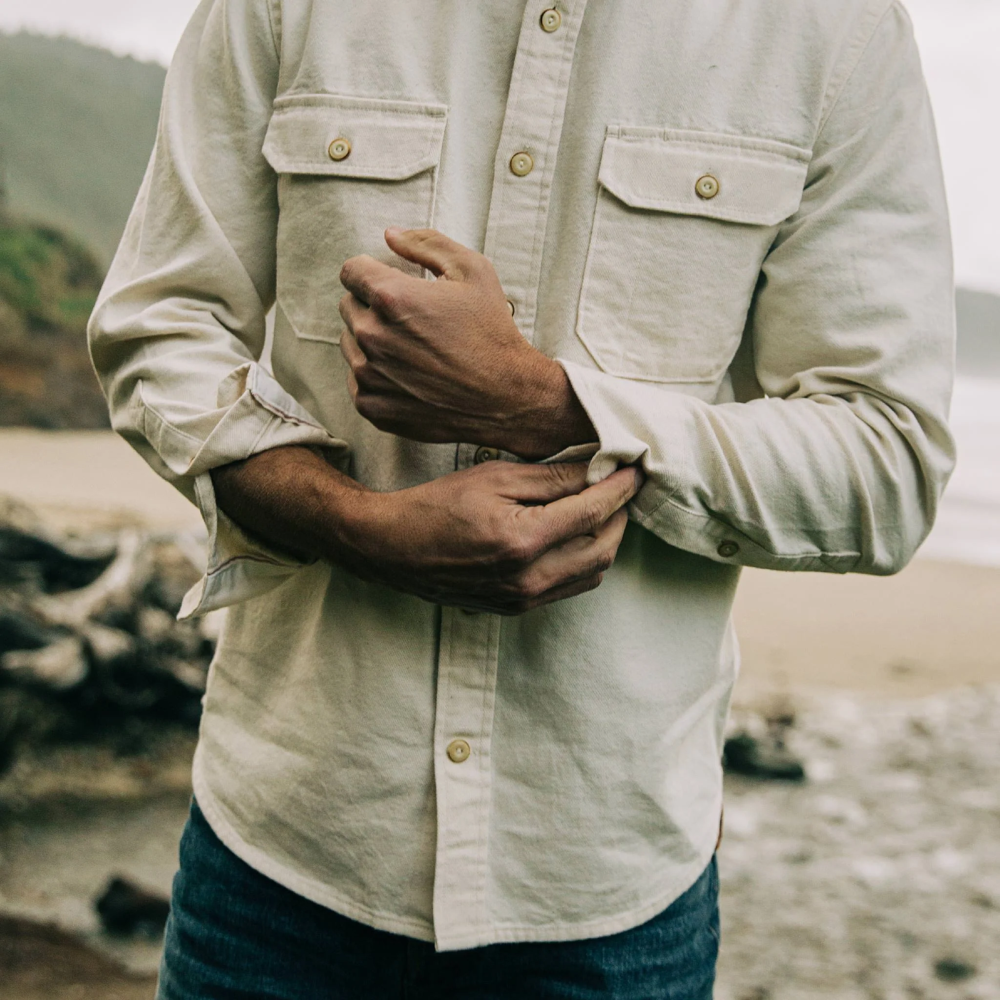The Division Shirt in Natural Selvage - Image 4