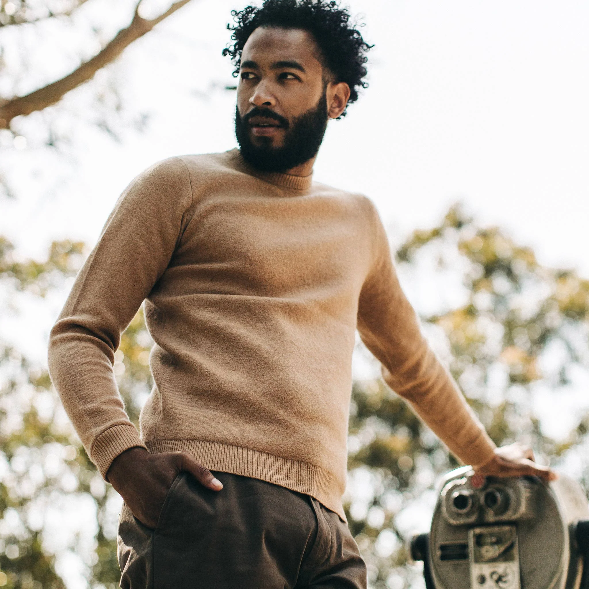 The Double Knit Sweater in British Khaki - Image 3