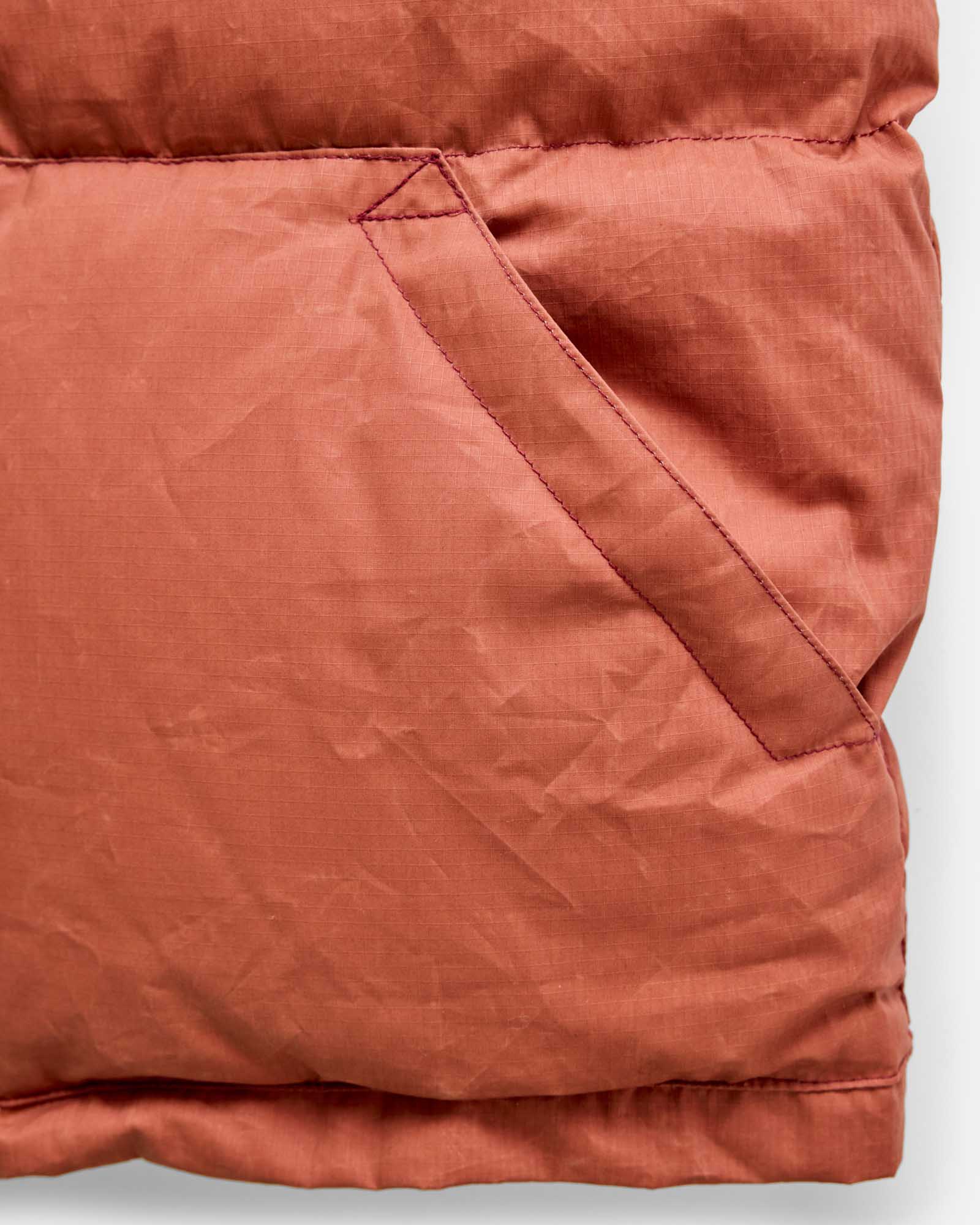The Down Vest in Brick Red Waxed Ripstop - Image 6