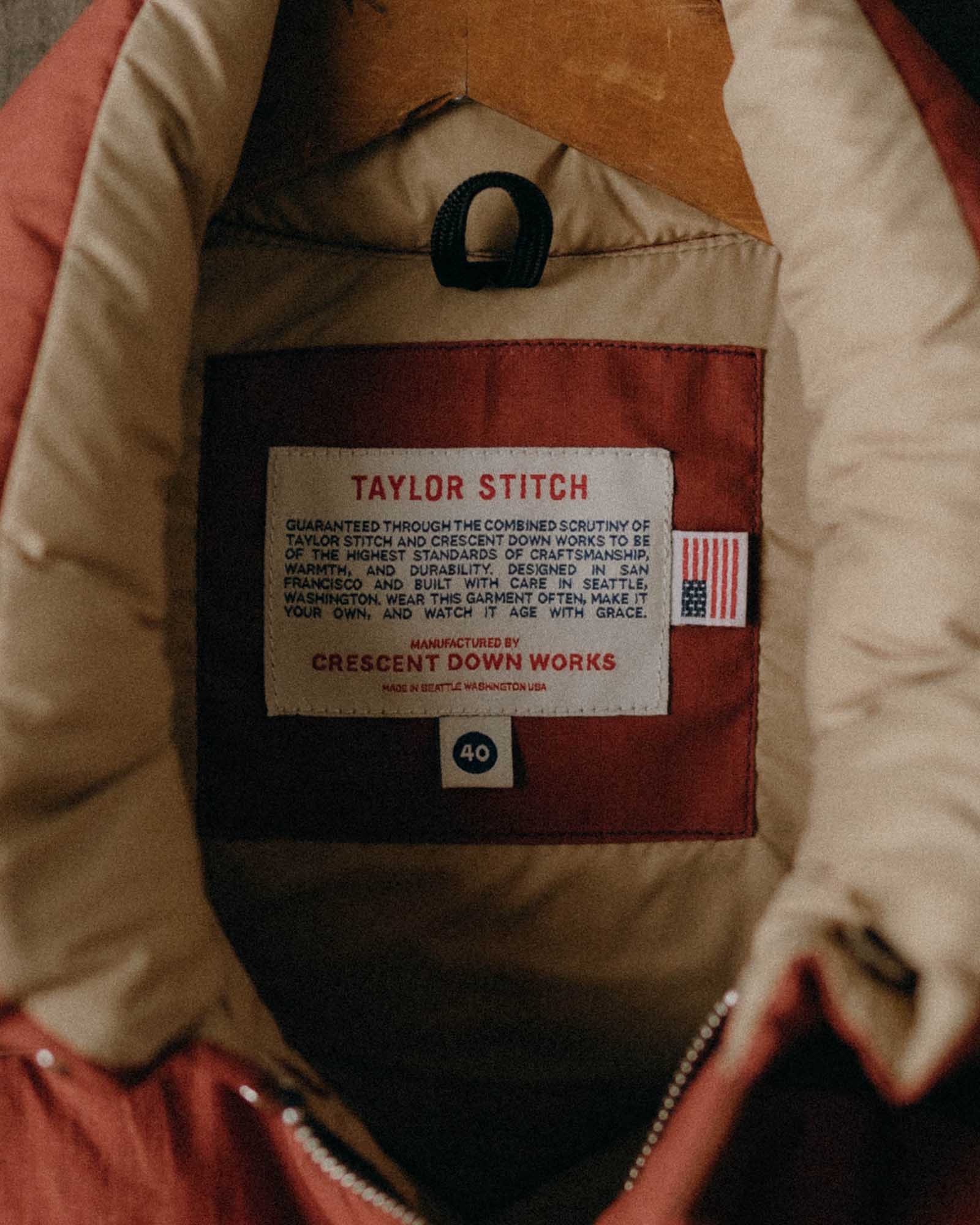The Down Vest in Brick Red Waxed Ripstop - Image 8