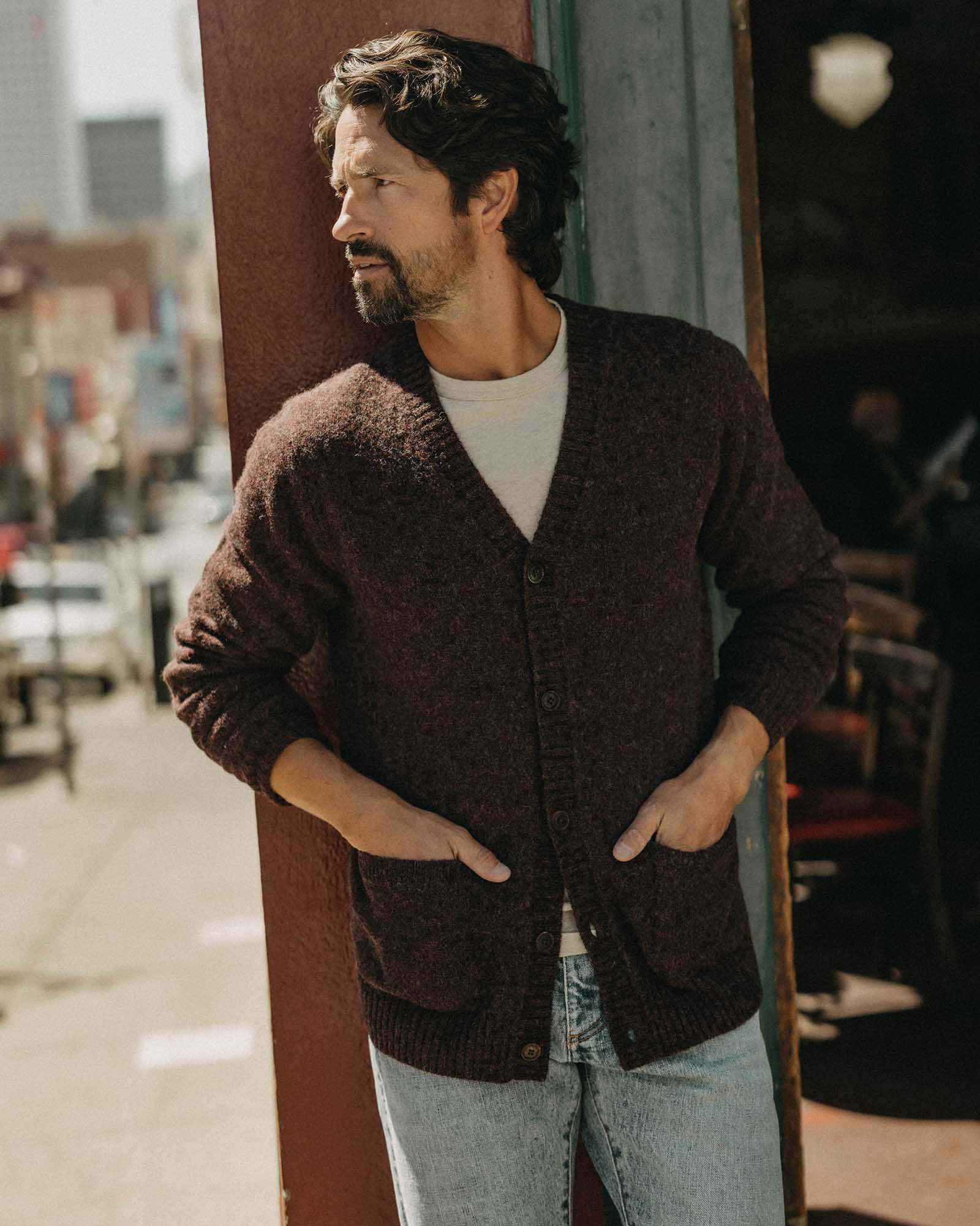 The Eastmoor Cardigan in Heather Port Wool - Image 2