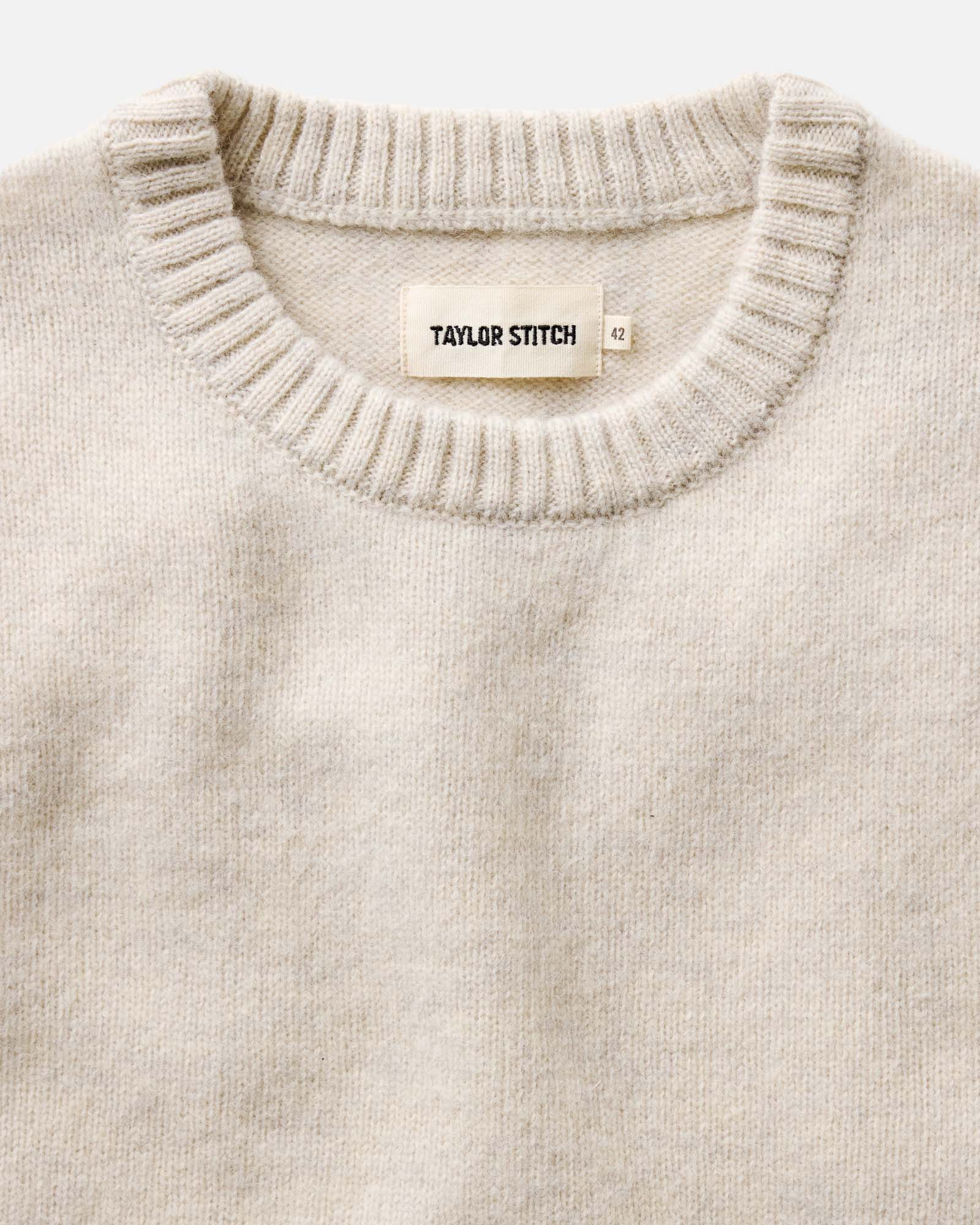 The Eastmoor Sweater in Heather Ivory Wool - Image 5