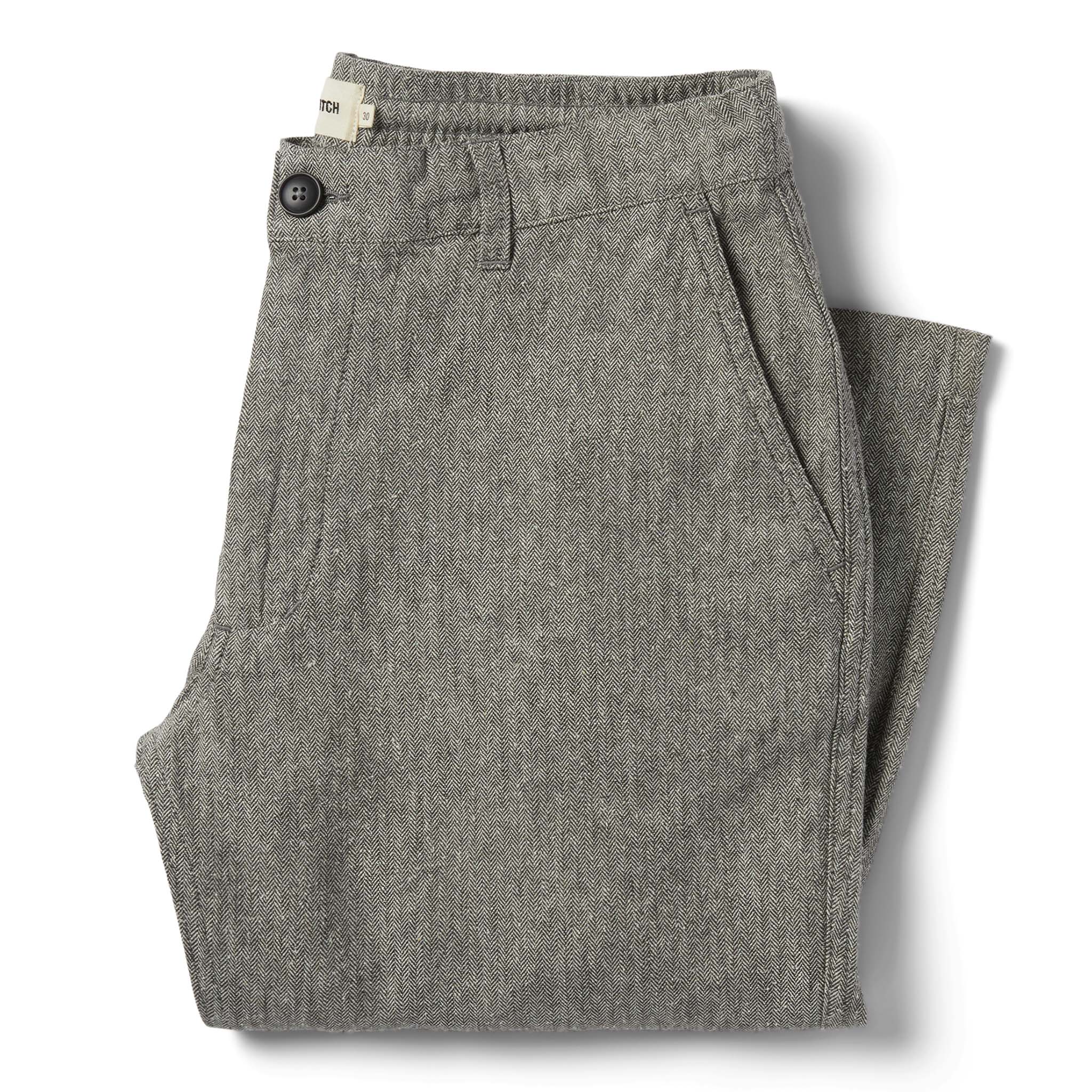 The Easy Pant in Charcoal Herringbone