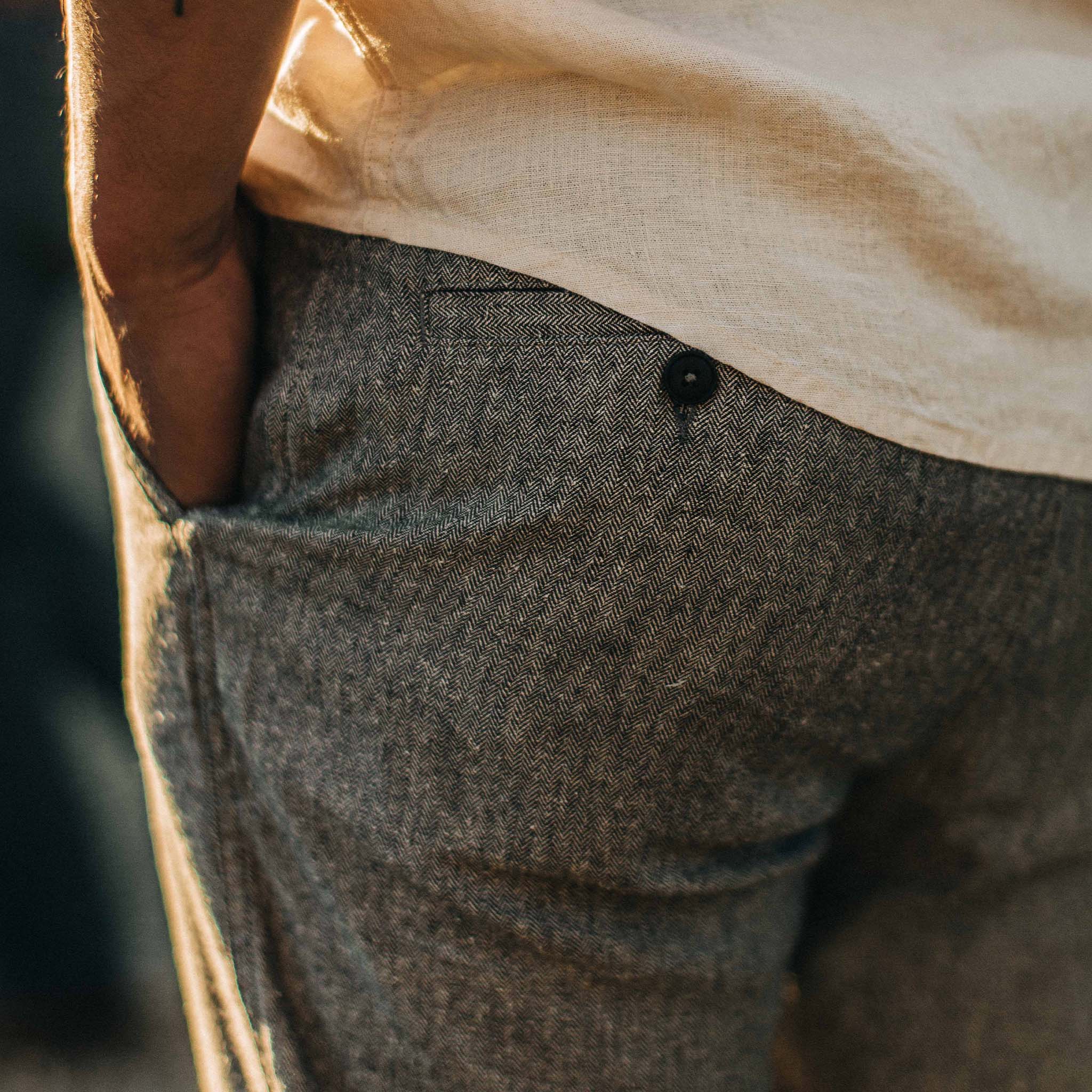 The Easy Pant in Charcoal Herringbone - Image 5