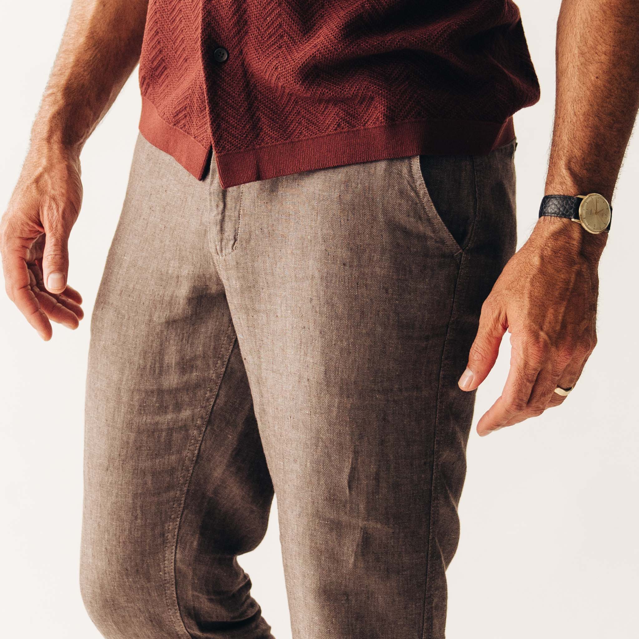 The Easy Pant in Cocoa Linen - Image 3
