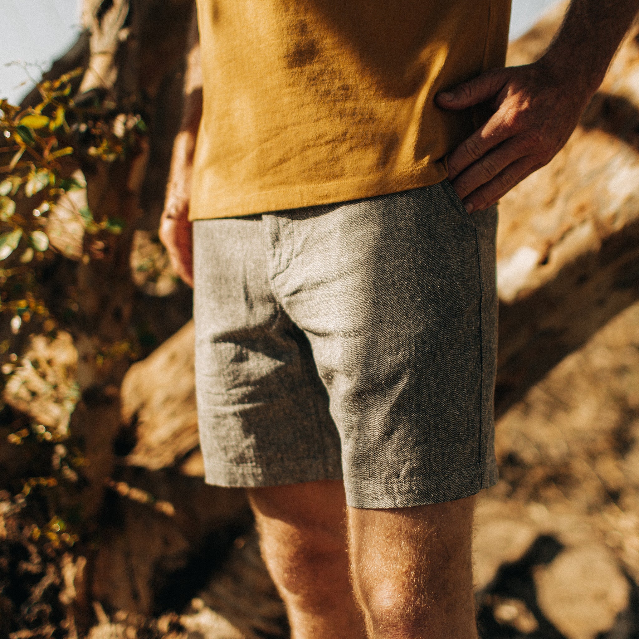 The Easy Short in Charcoal Herringbone - Image 2
