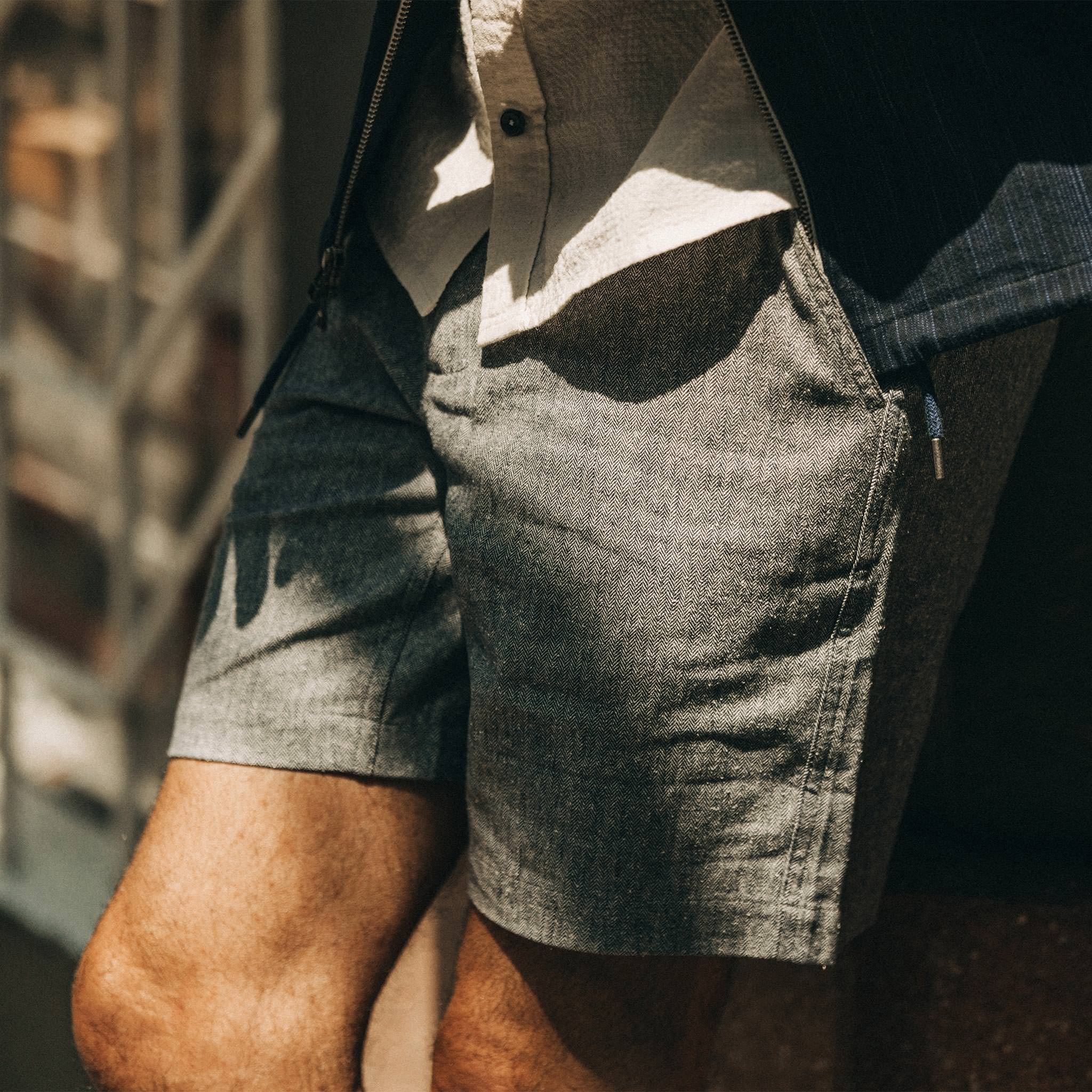 The Easy Short in Navy Herringbone - Image 4