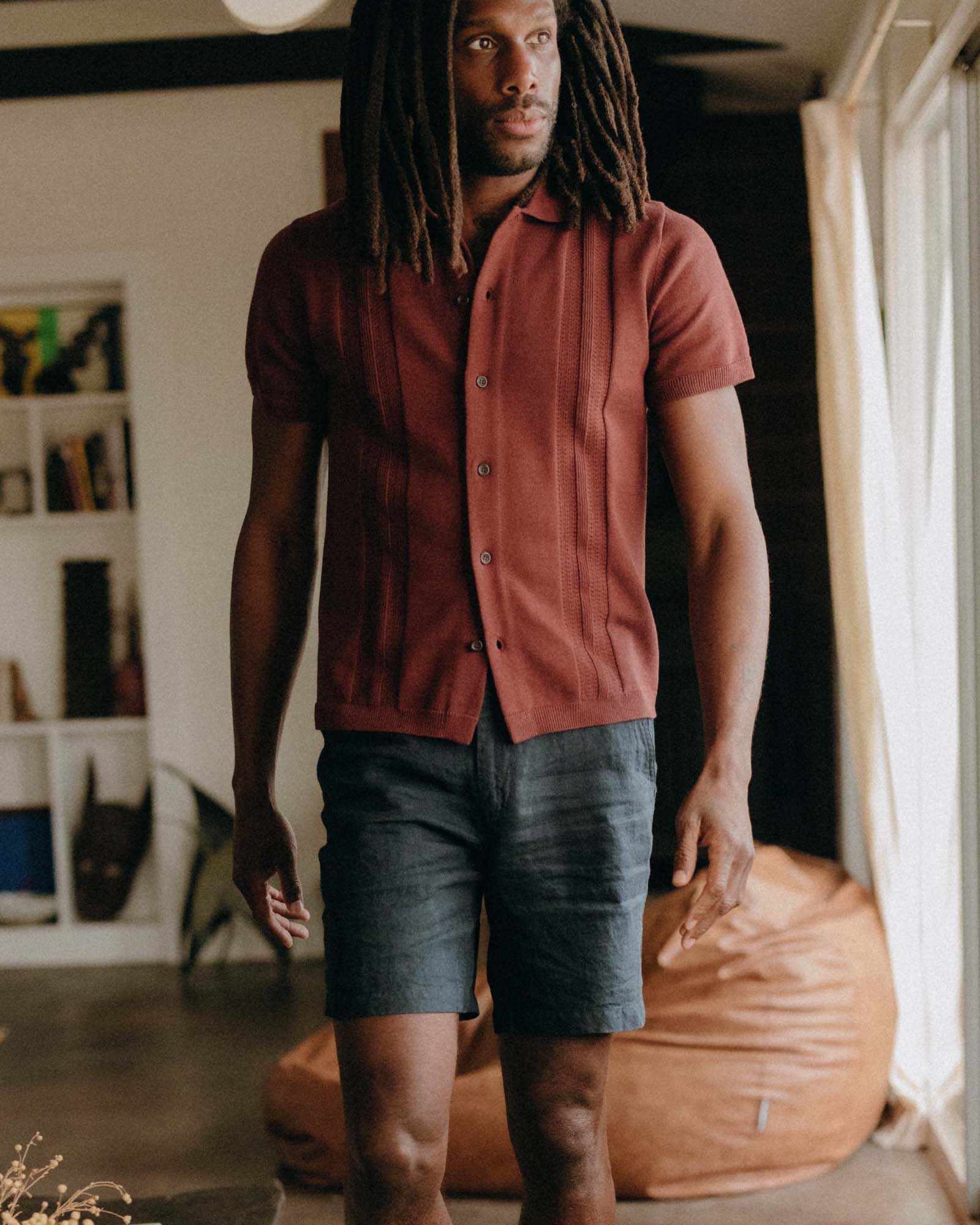 The Easy Short in Navy Linen - Image 2