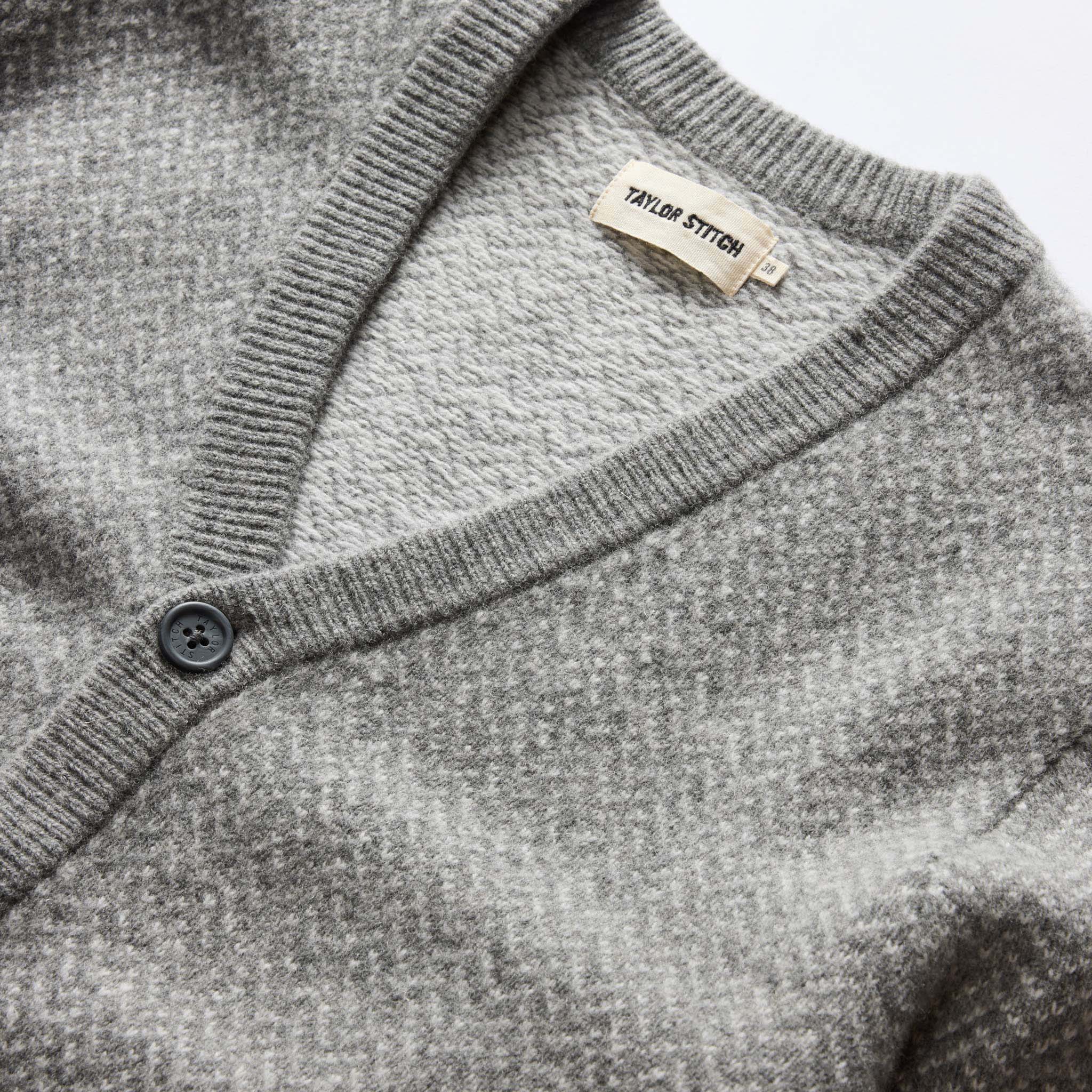 The Eddy Cardigan in Ash Herringbone Merino - Image 5