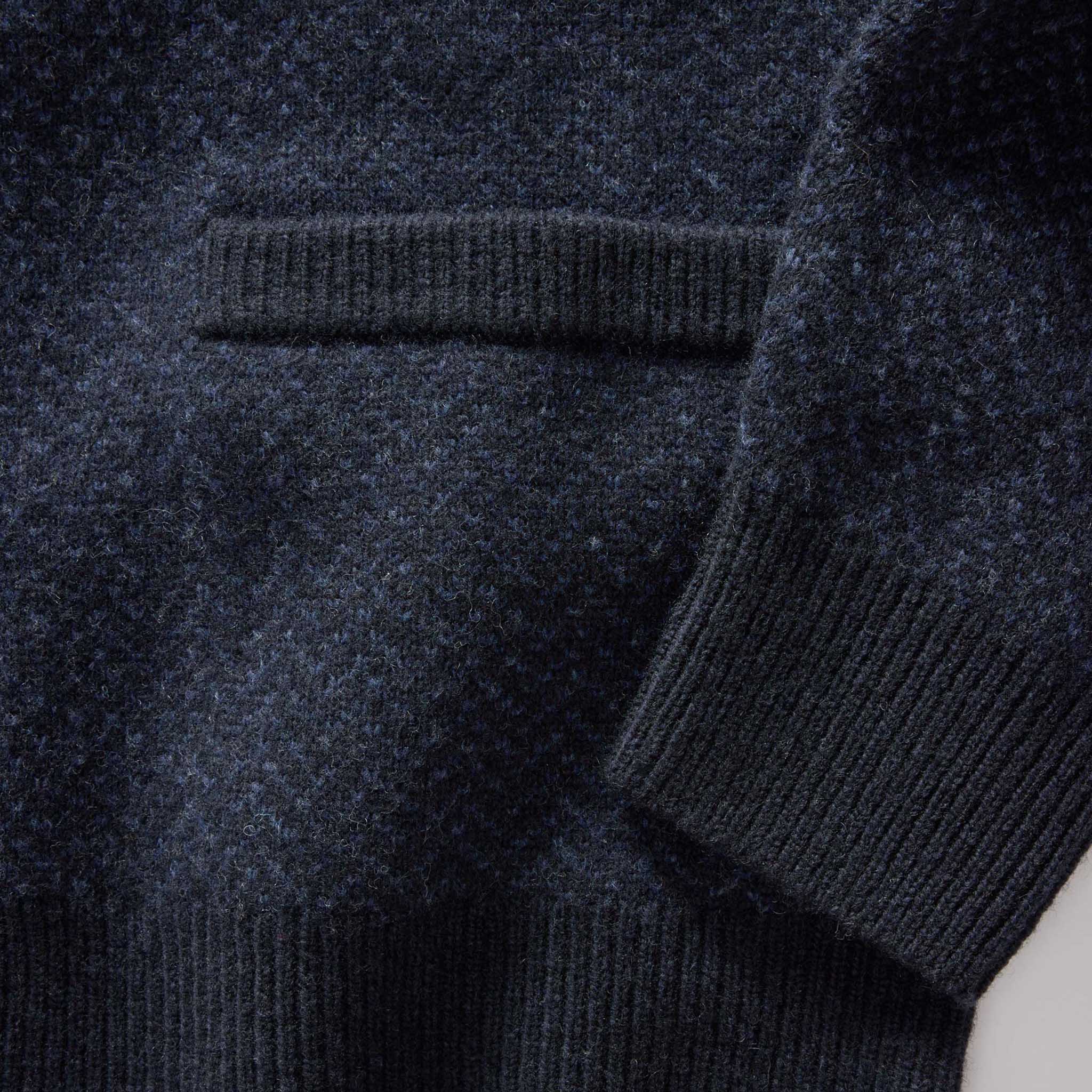 The Eddy Cardigan in Heather Marine Herringbone - Image 5