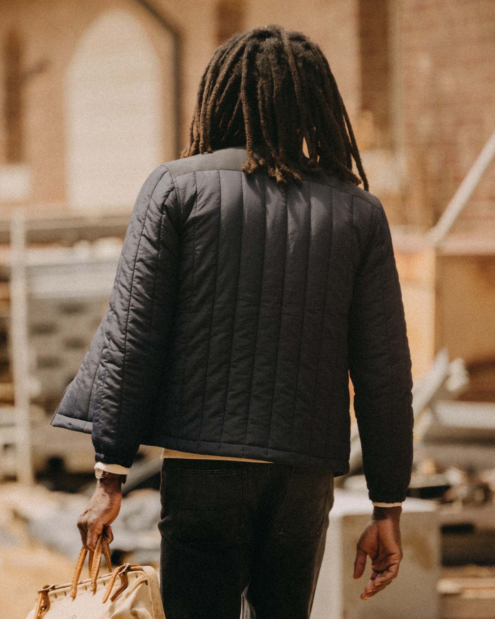 The Ember Jacket in Dark Navy Quilted Nylon - Image 4