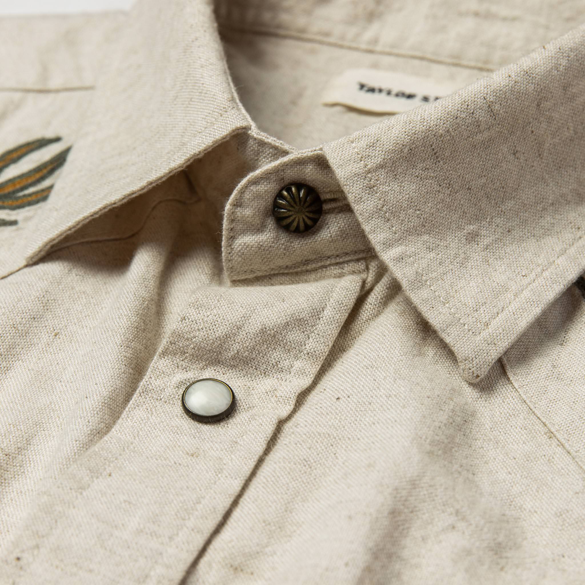 The Embroidered Short Sleeve Western in Natural - Image 6