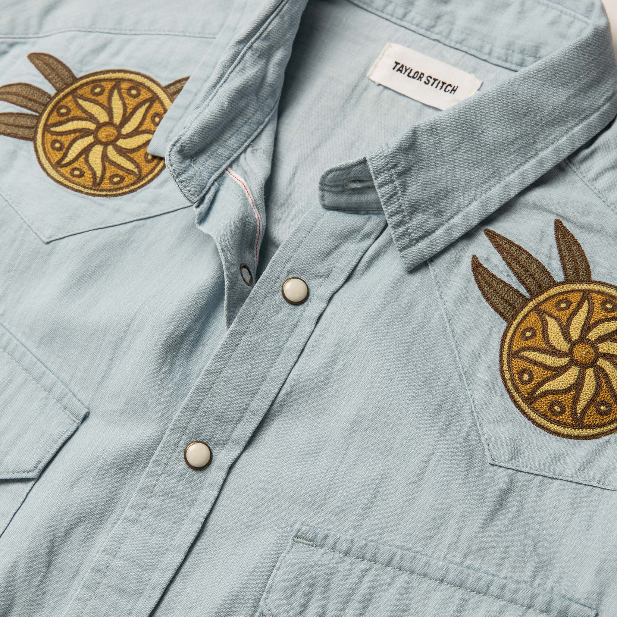 The Embroidered Western Shirt in Washed Selvage - Image 11