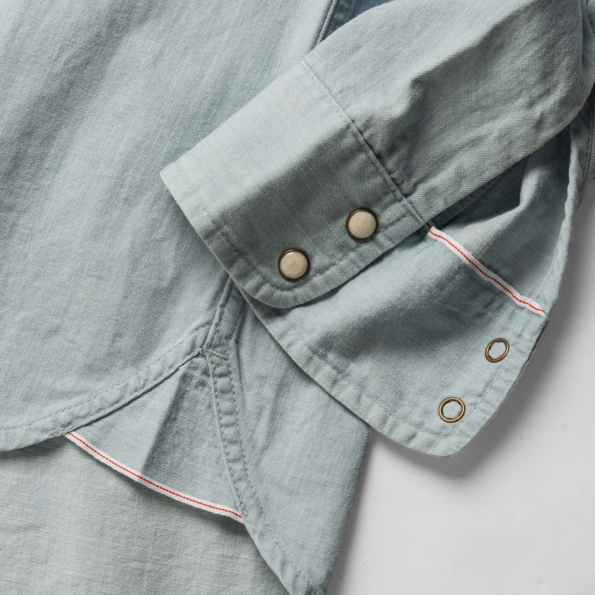 The Embroidered Western Shirt in Washed Selvage - Image 7