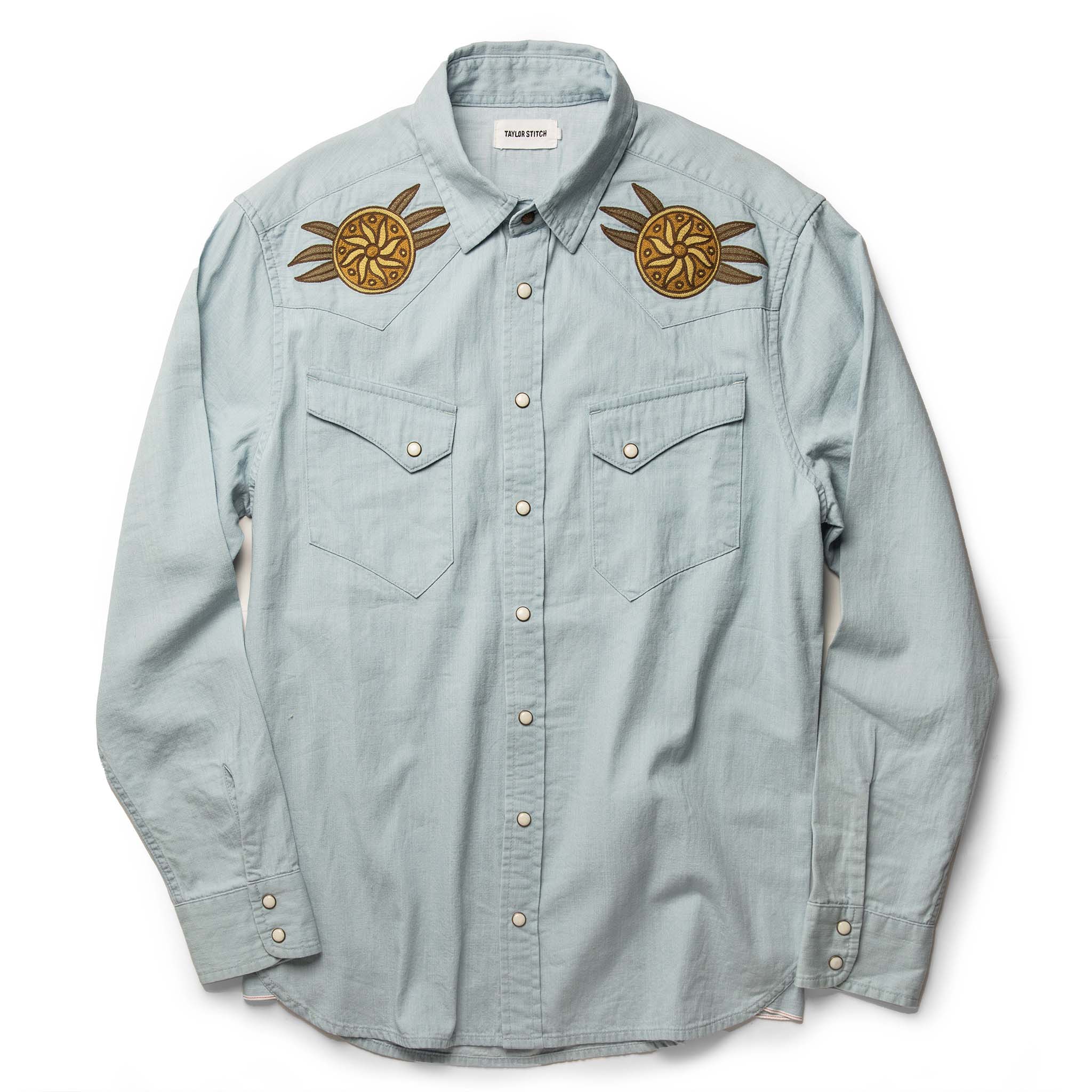 The Embroidered Western Shirt in Washed Selvage - Image 9