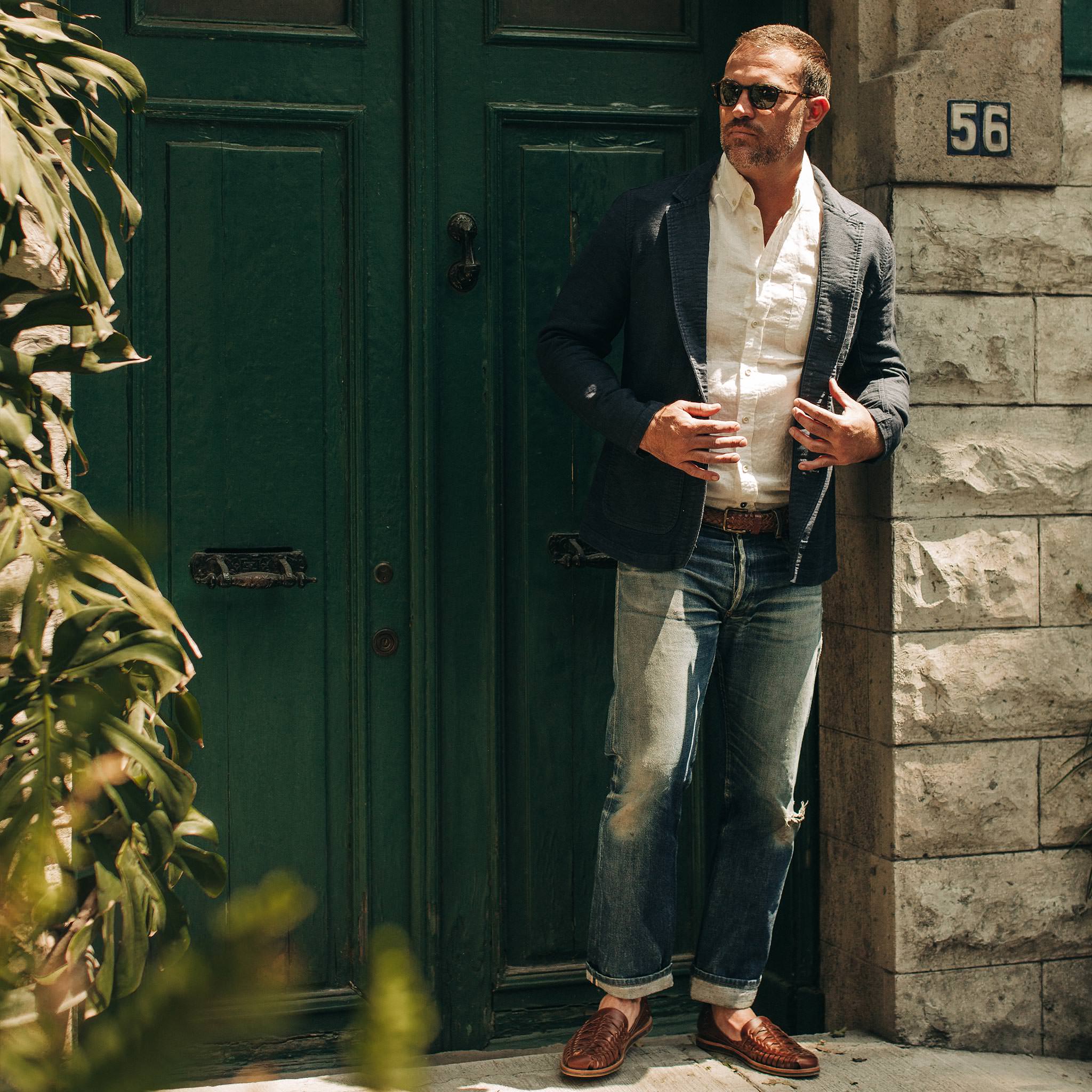 The Emerson Jacket in Navy Double Cloth - Image 2