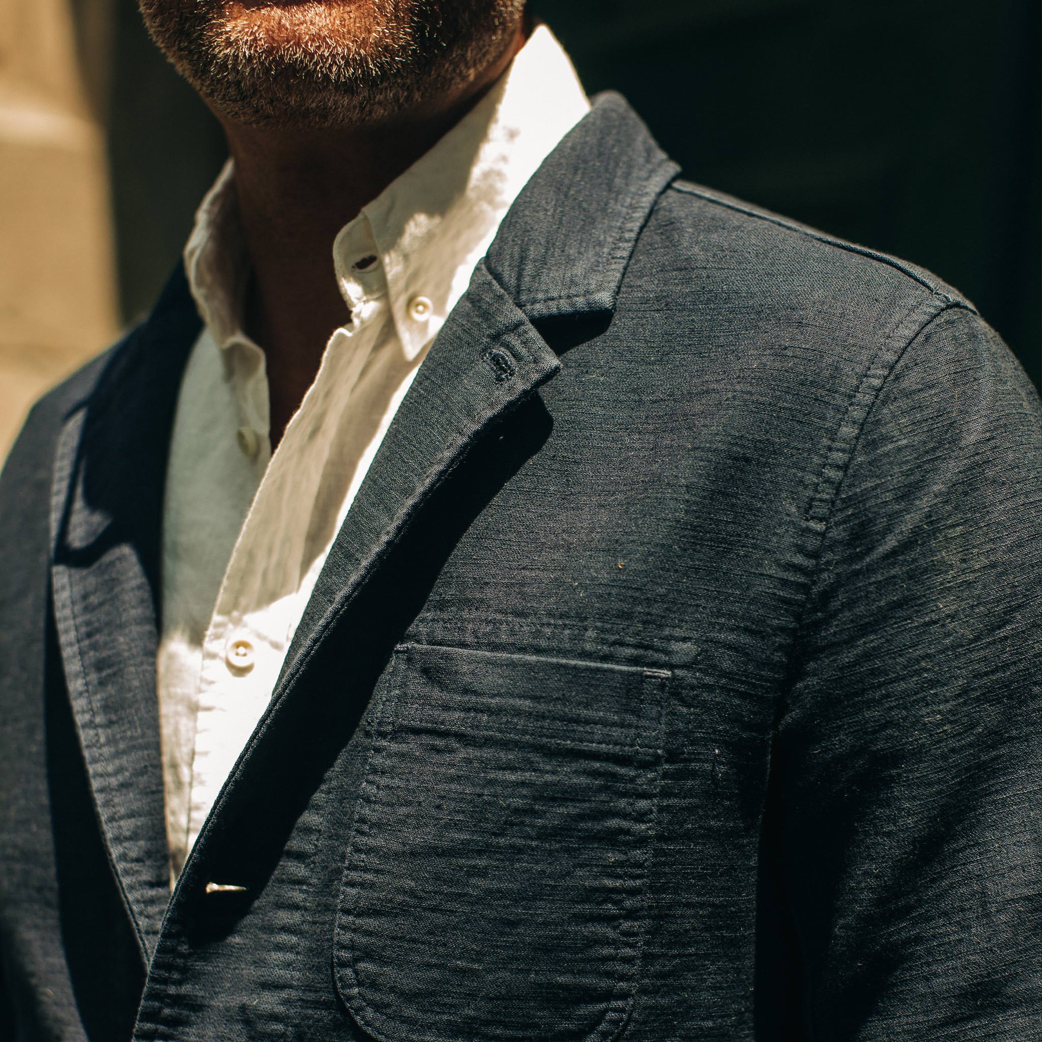 The Emerson Jacket in Navy Double Cloth - Image 4