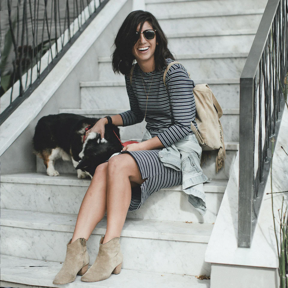 The Eva Dress in Indigo Stripe - Image 3
