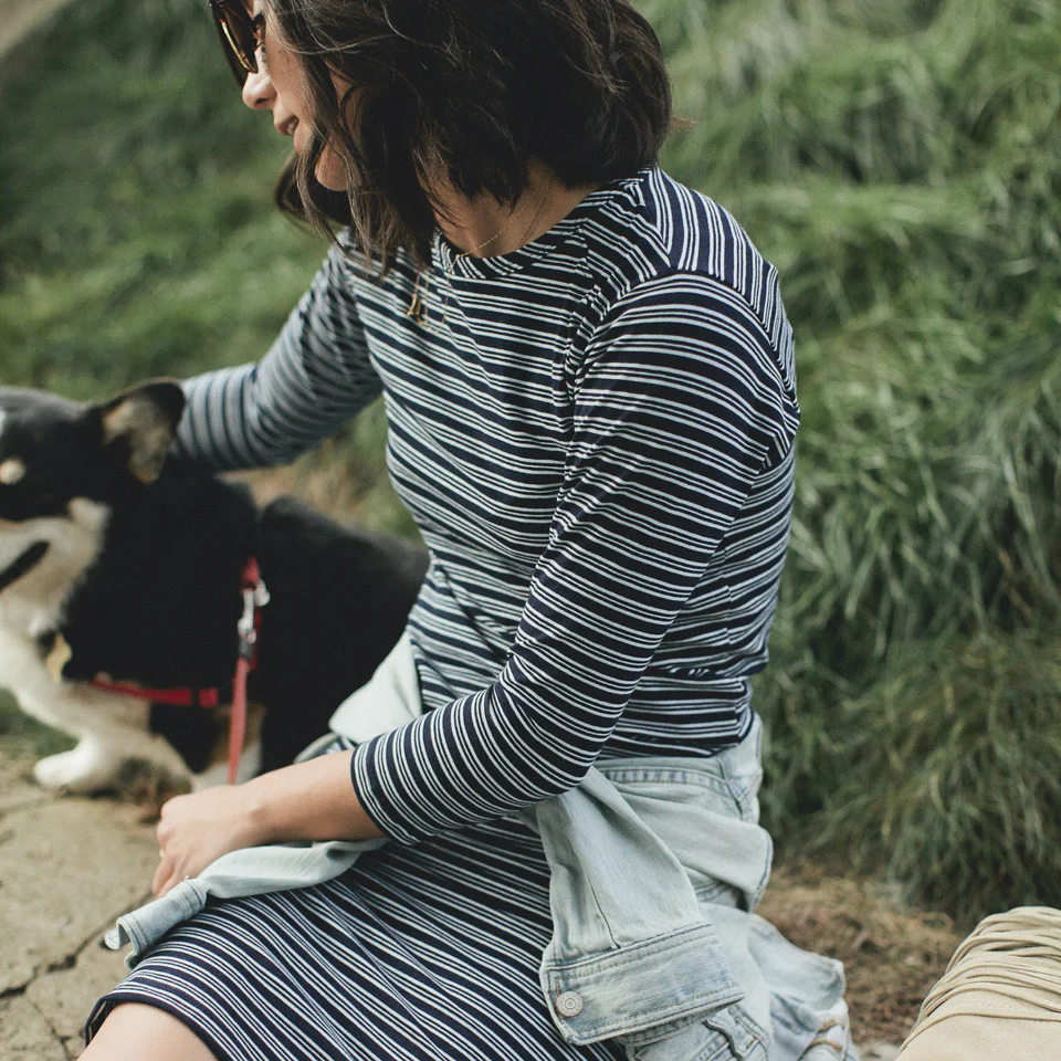 The Eva Dress in Indigo Stripe - Image 4