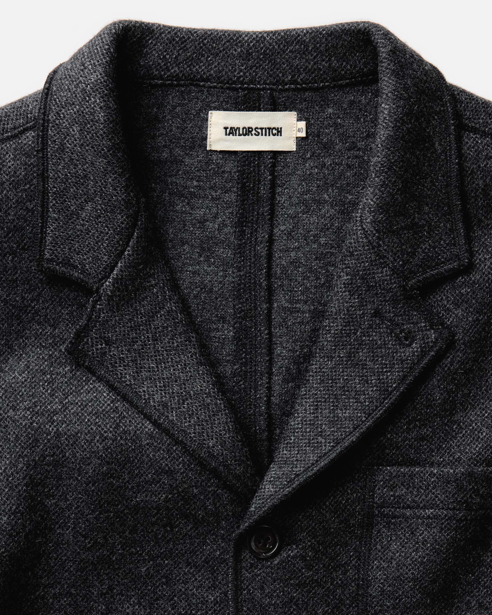 The Evans Blazer in Charcoal Birdseye Wool - Image 4