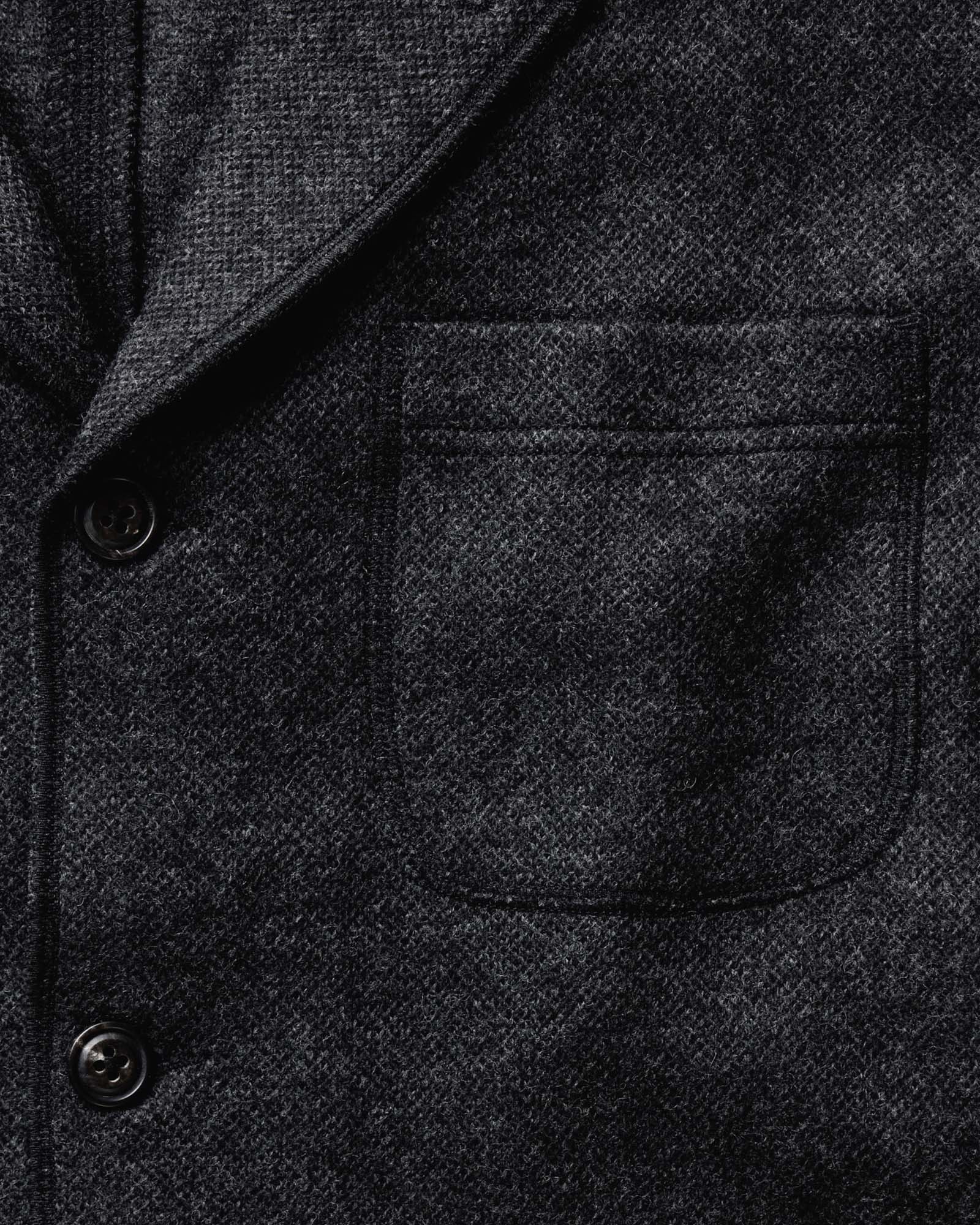 The Evans Blazer in Charcoal Birdseye Wool - Image 5