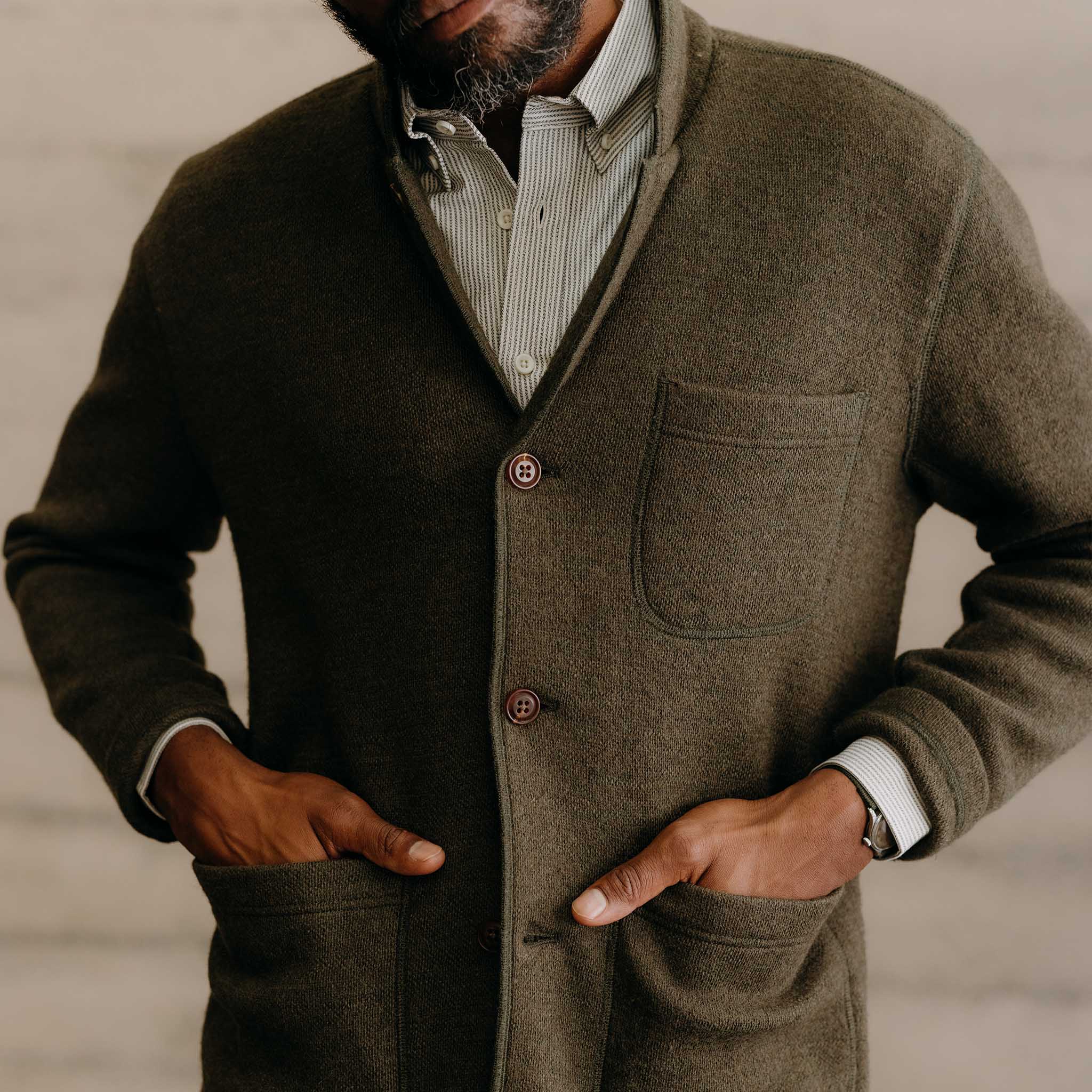 The Evans Blazer in Forest Birdseye Wool - Image 2