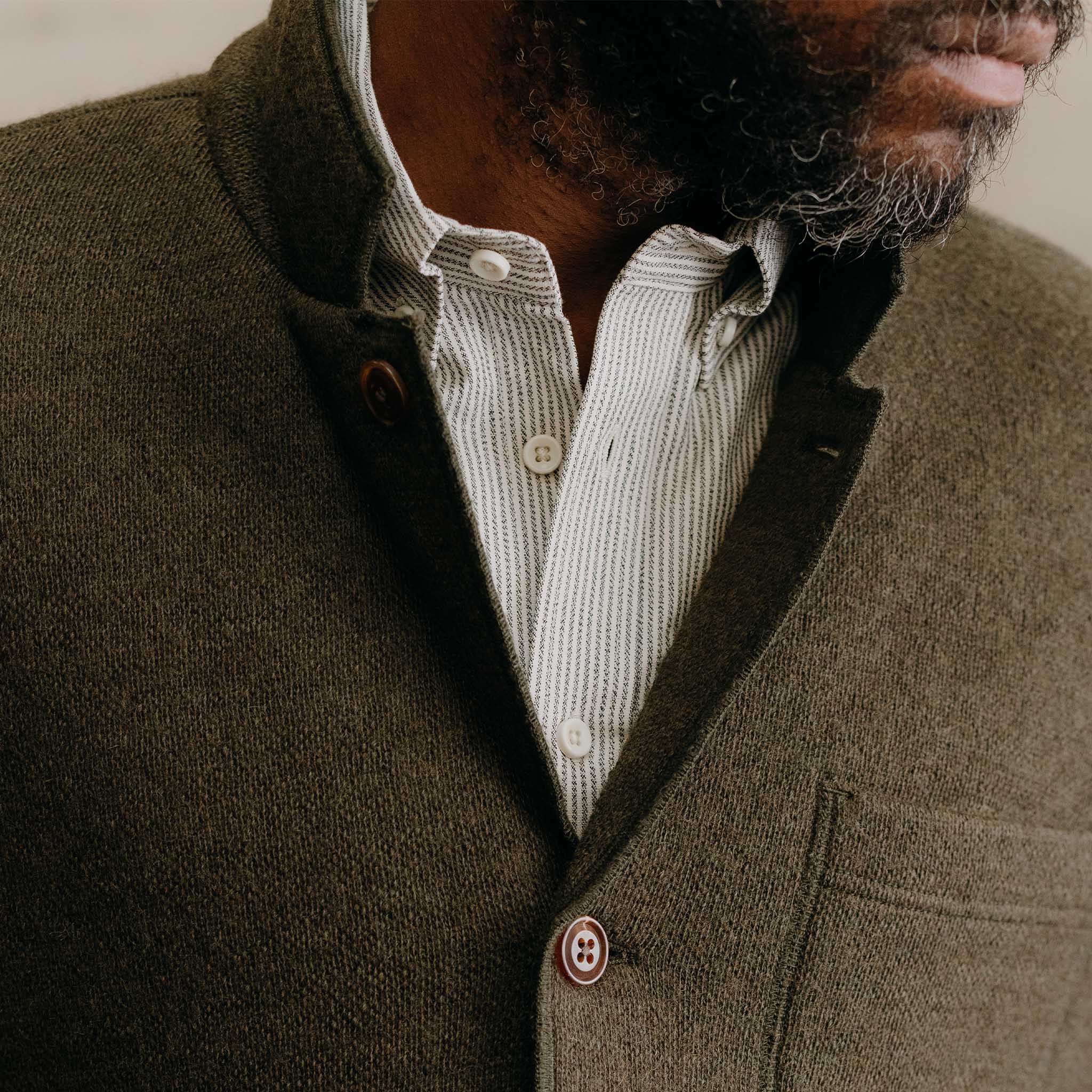 The Evans Blazer in Forest Birdseye Wool - Image 3