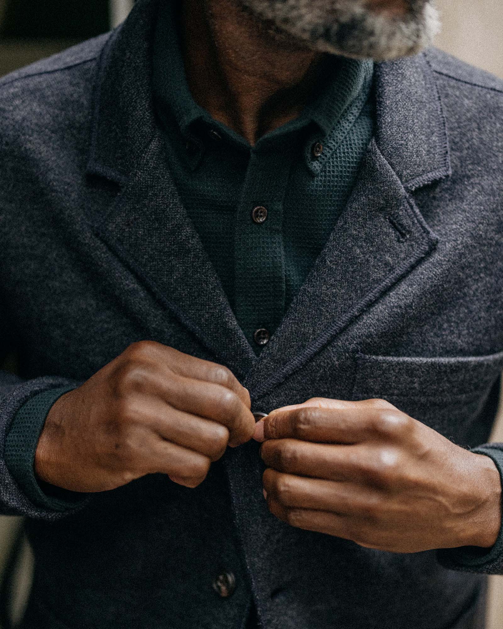 The Evans Blazer in Navy Birdseye Wool - Image 3