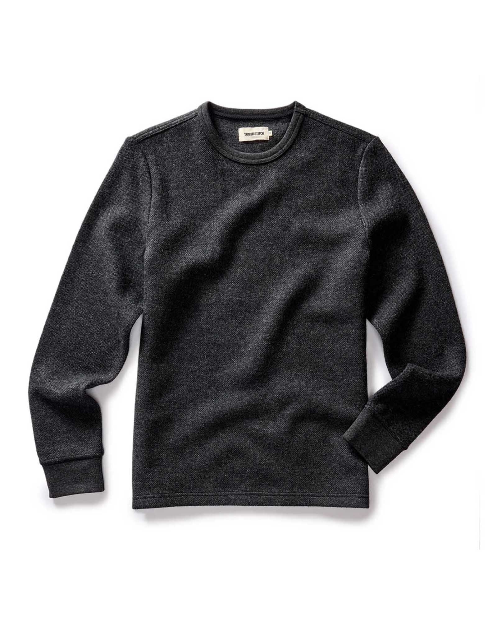 The Evans Crew in Charcoal Birdseye Wool